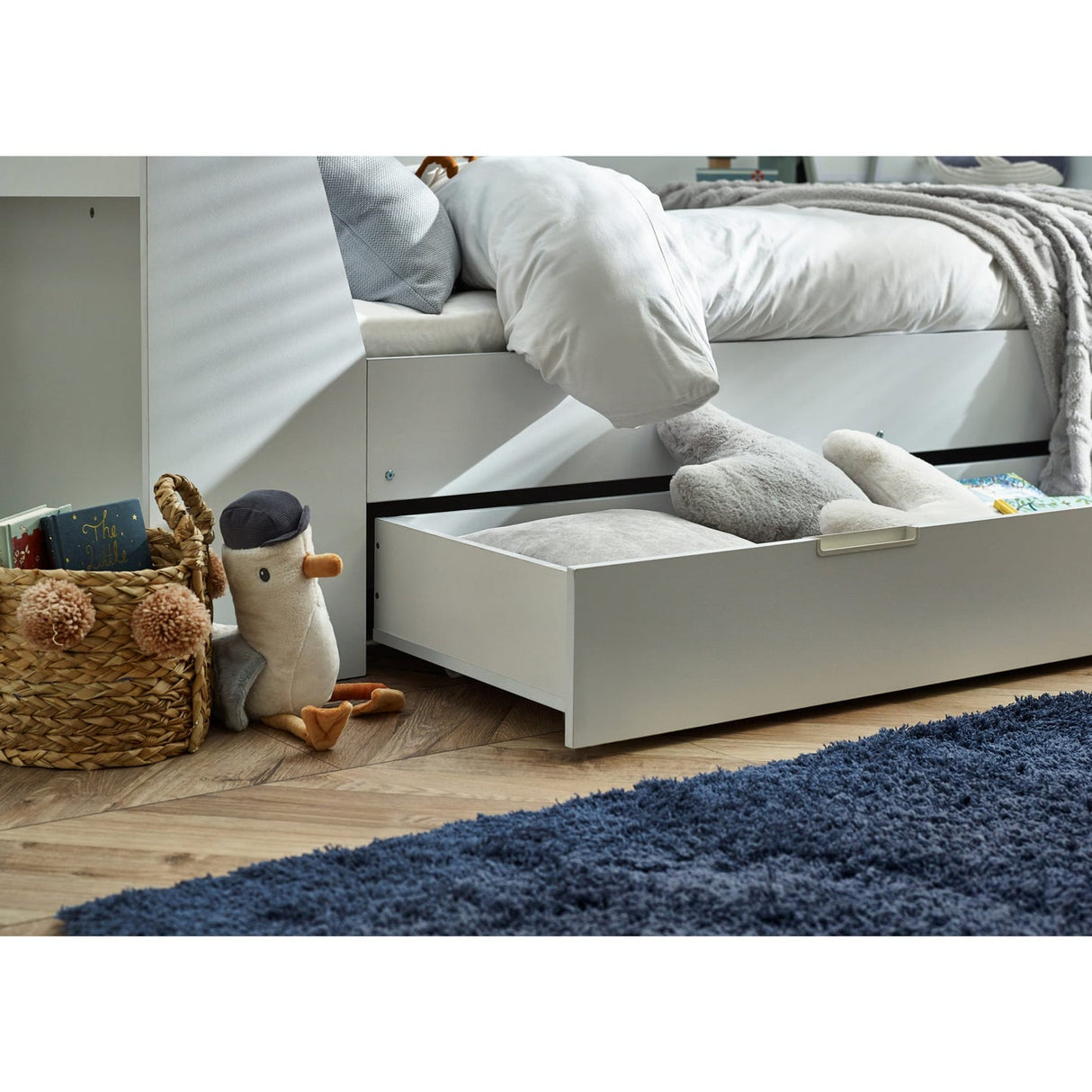 Wooden Day Bed With Drawer And Shelving Unit - Cyclone