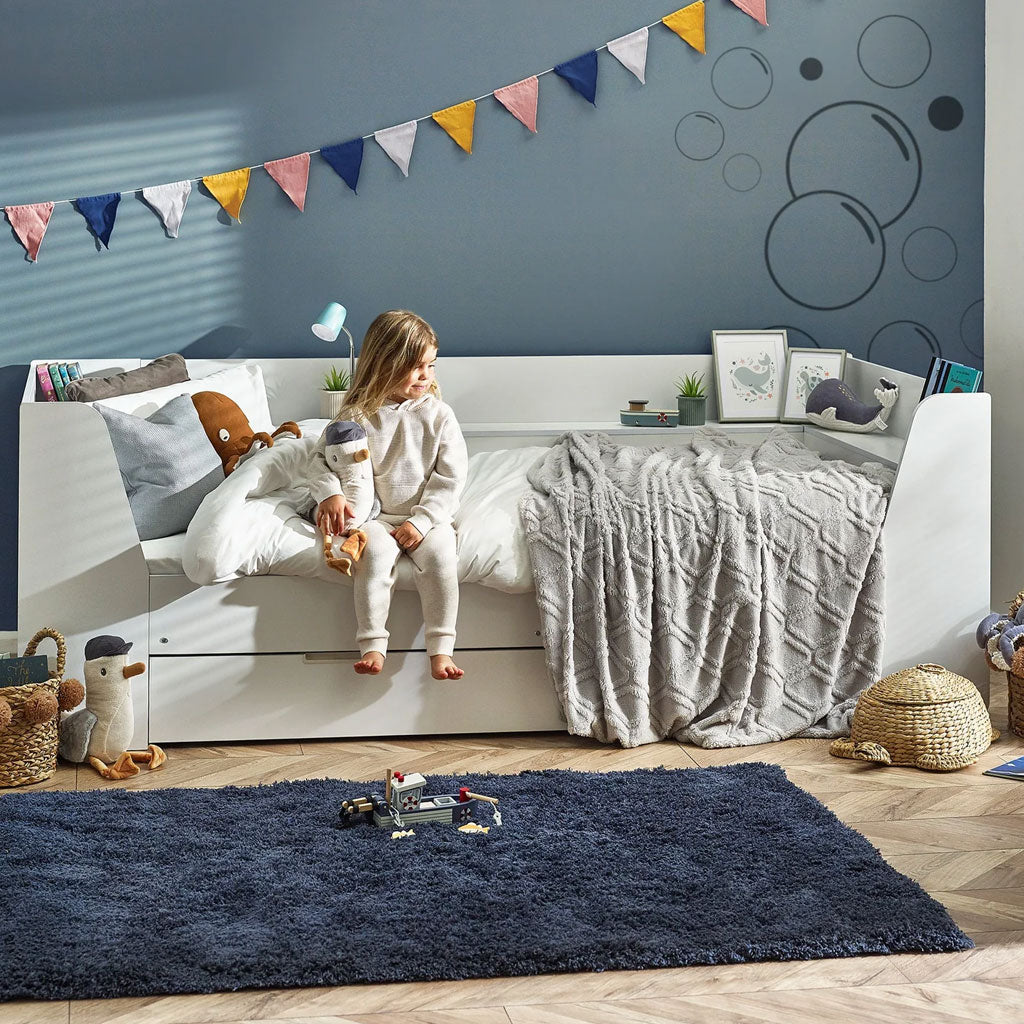 Wooden Day Bed With Drawer And Shelving Unit - Cyclone