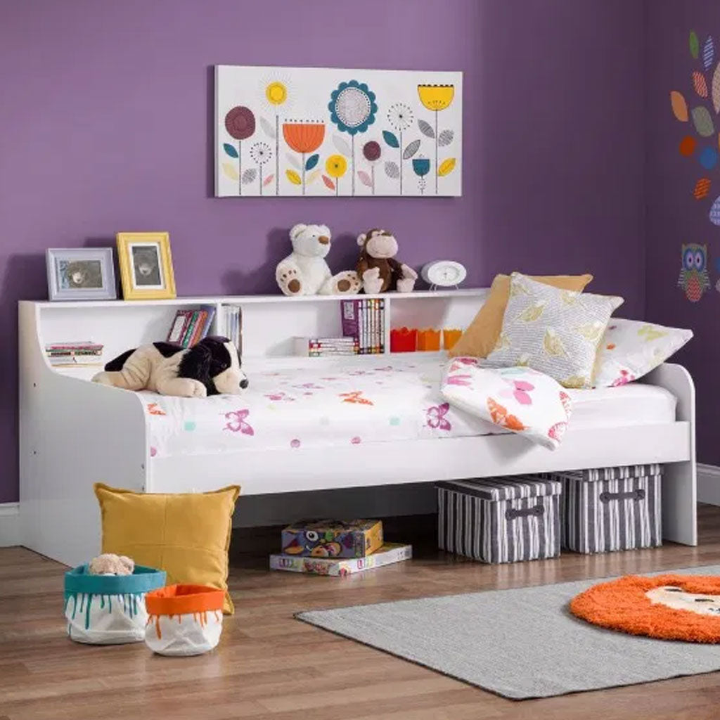 Wooden Day Bed With Shelves - Grace