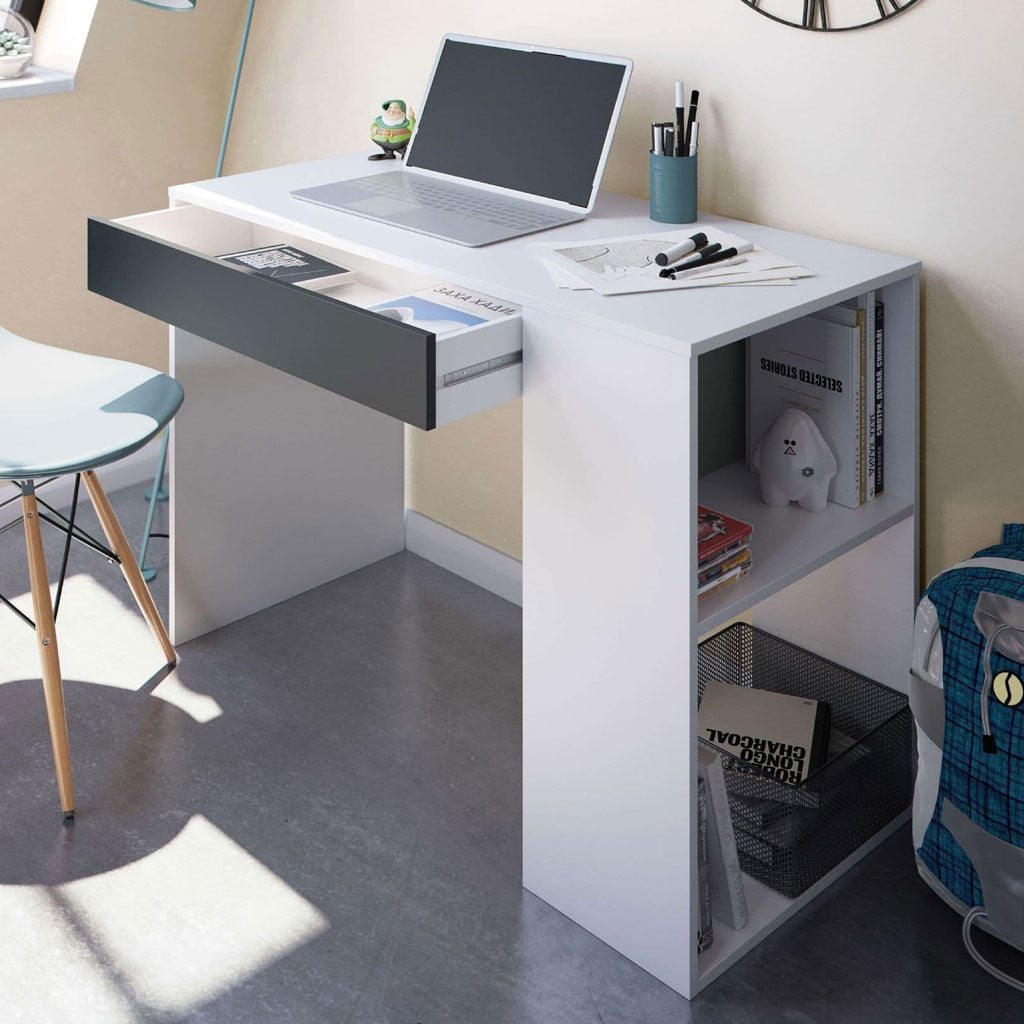 Wooden Desk for Home And Office With 1 Drawer 2 Shelves - Seattle