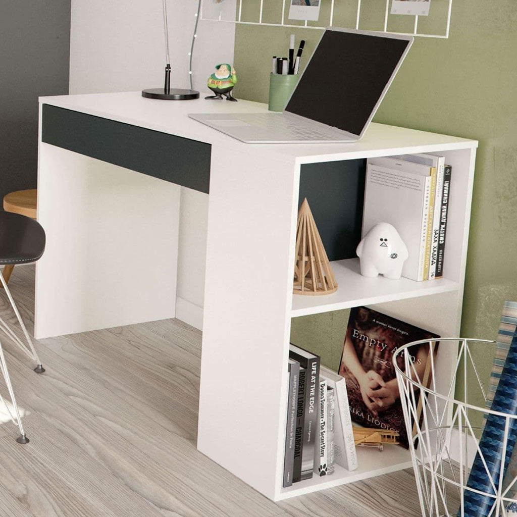 Wooden Desk for Home And Office With 1 Drawer 2 Shelves - Seattle