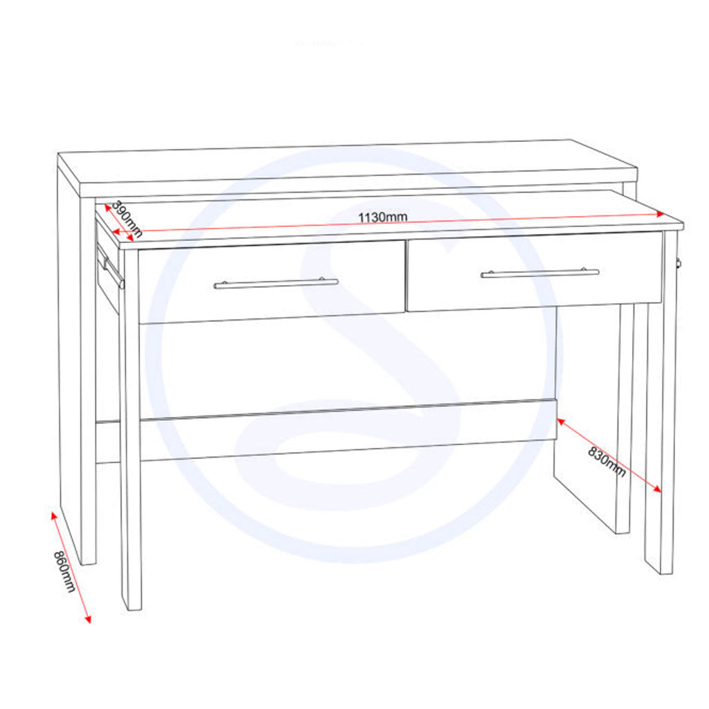 Wooden Desk for Home And Office With 2 Drawer - Seville