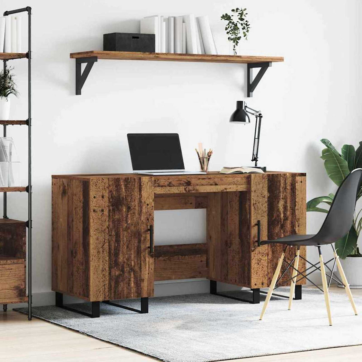 Wooden Desk for Home And Office With Black Handles - Vantage Home