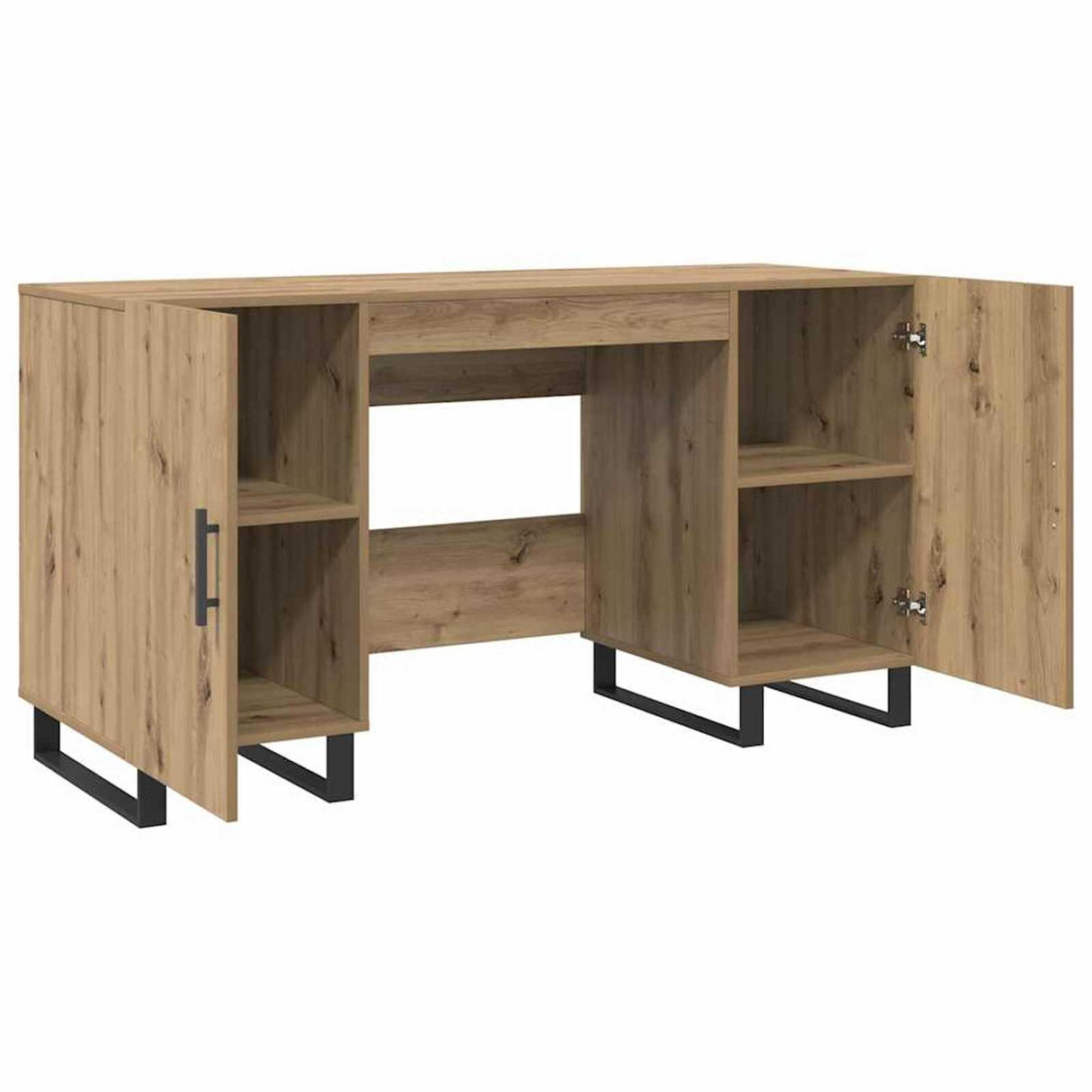 Wooden Desk for Home And Office With Black Handles - Vantage Home