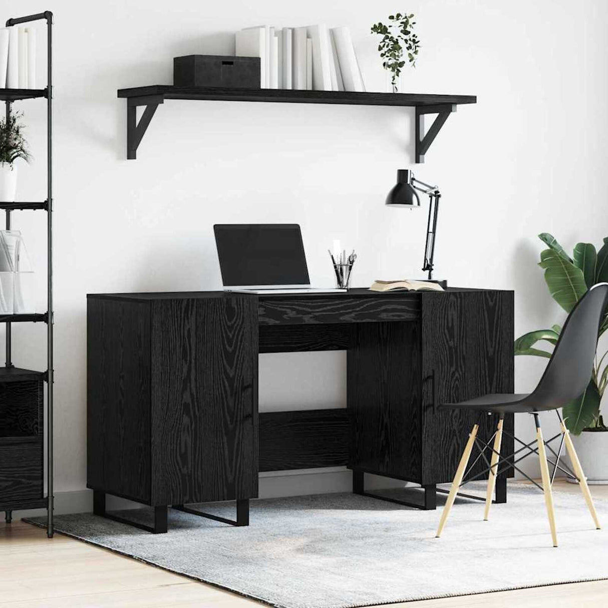 Wooden Desk for Home And Office With Black Handles - Vantage Home