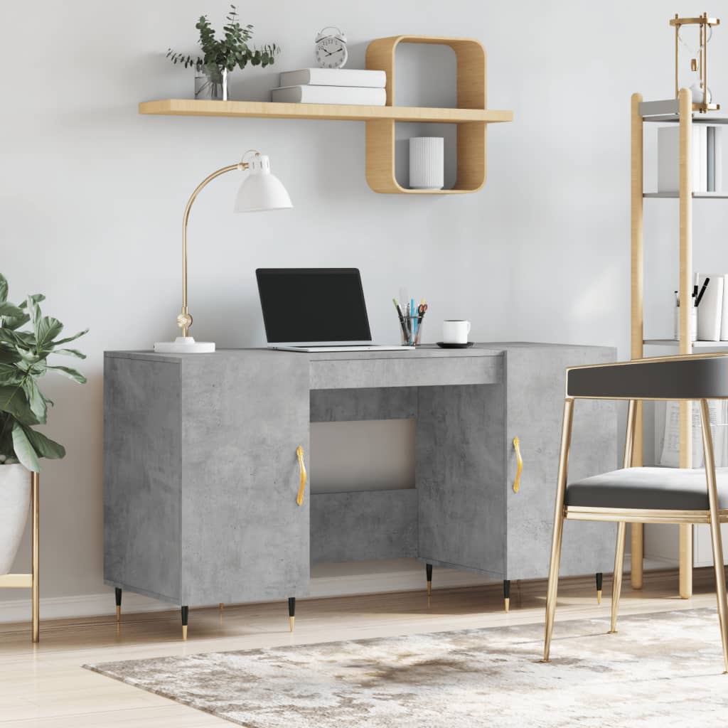 Wooden Desk for Home And Office With Gold Handles - Vantage Home