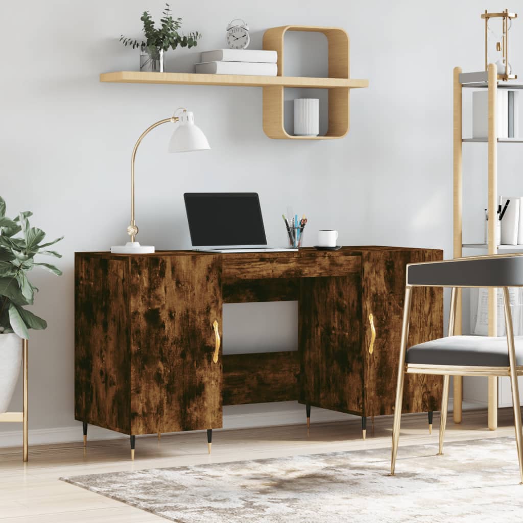 Wooden Desk for Home And Office With Gold Handles - Vantage Home