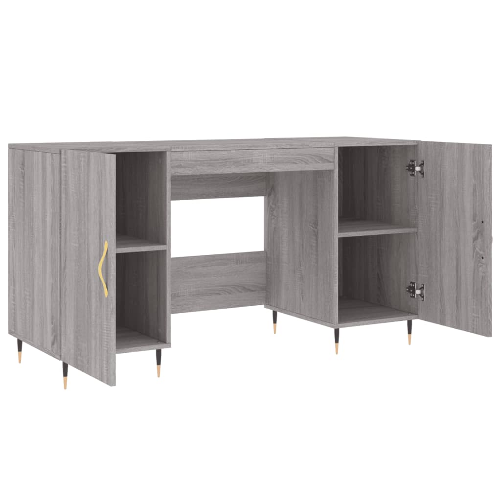 Wooden Desk for Home And Office With Gold Handles - Vantage Home