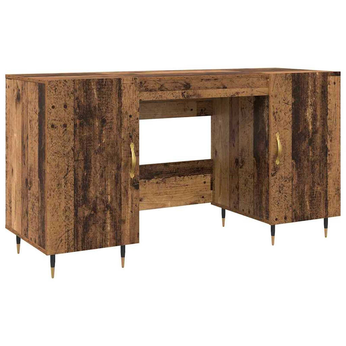 Wooden Desk for Home And Office With Gold Handles - Vantage Home