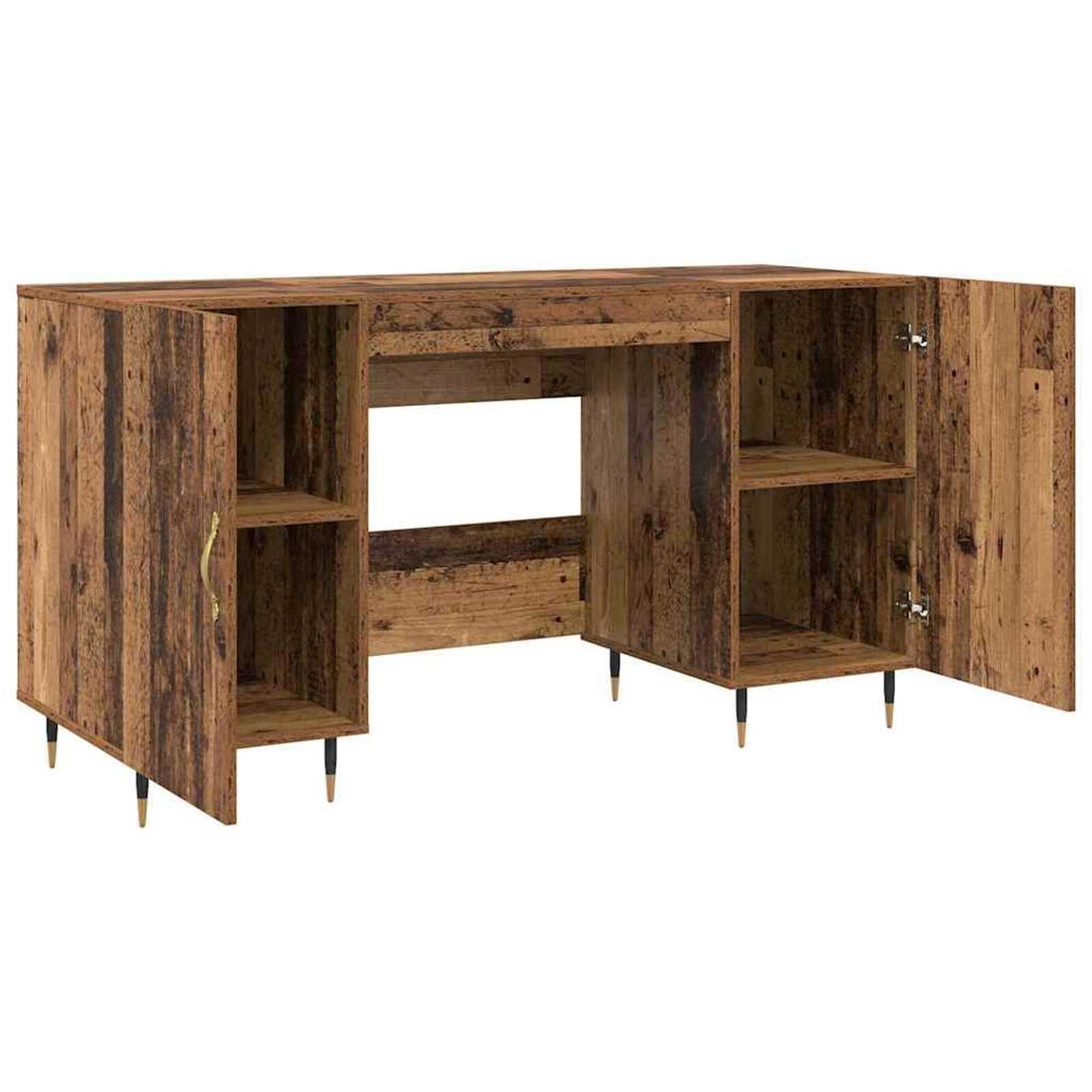 Wooden Desk for Home And Office With Gold Handles - Vantage Home
