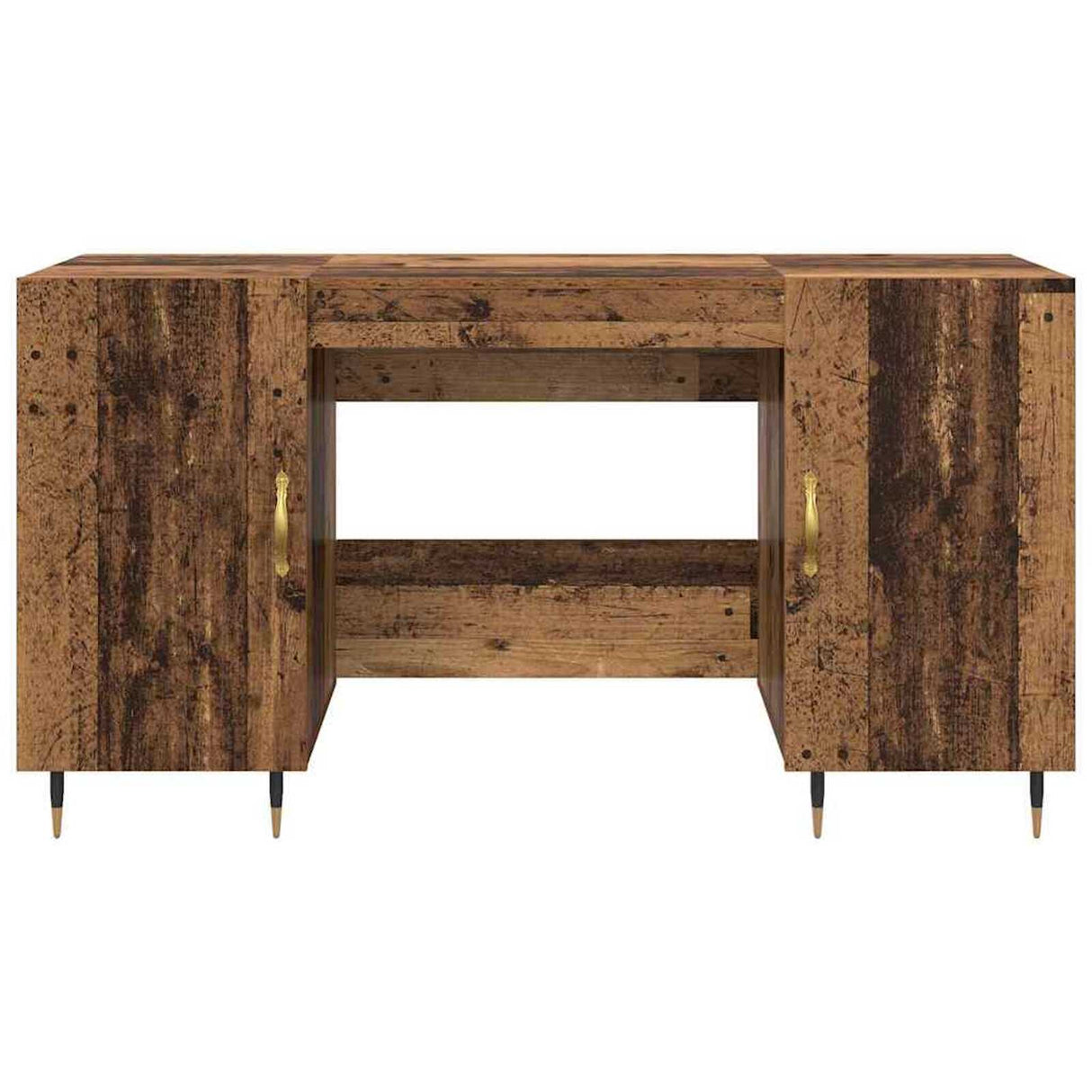 Wooden Desk for Home And Office With Gold Handles - Vantage Home