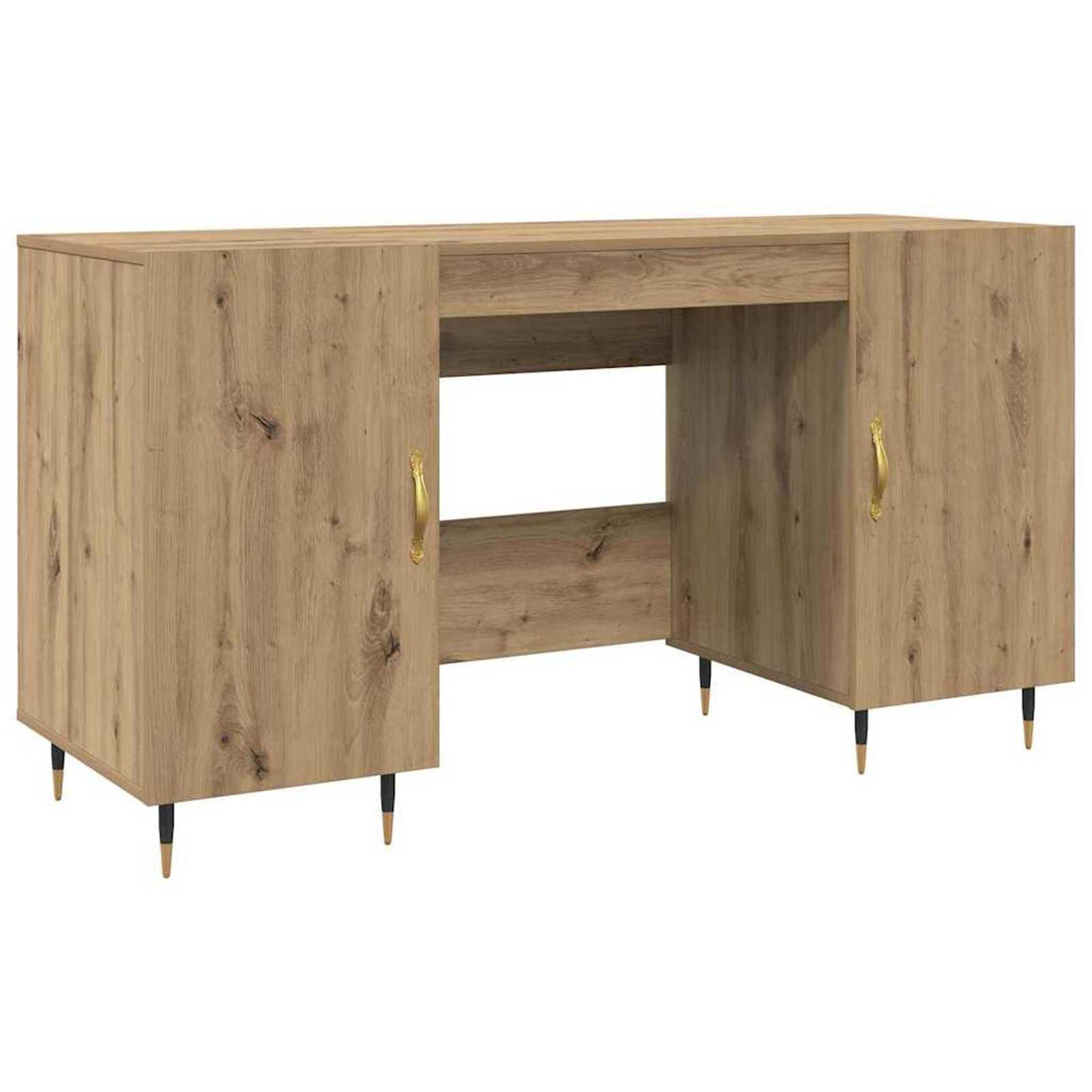 Wooden Desk for Home And Office With Gold Handles - Vantage Home