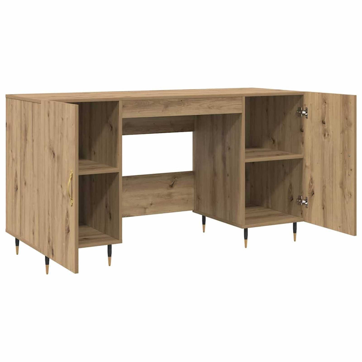 Wooden Desk for Home And Office With Gold Handles - Vantage Home