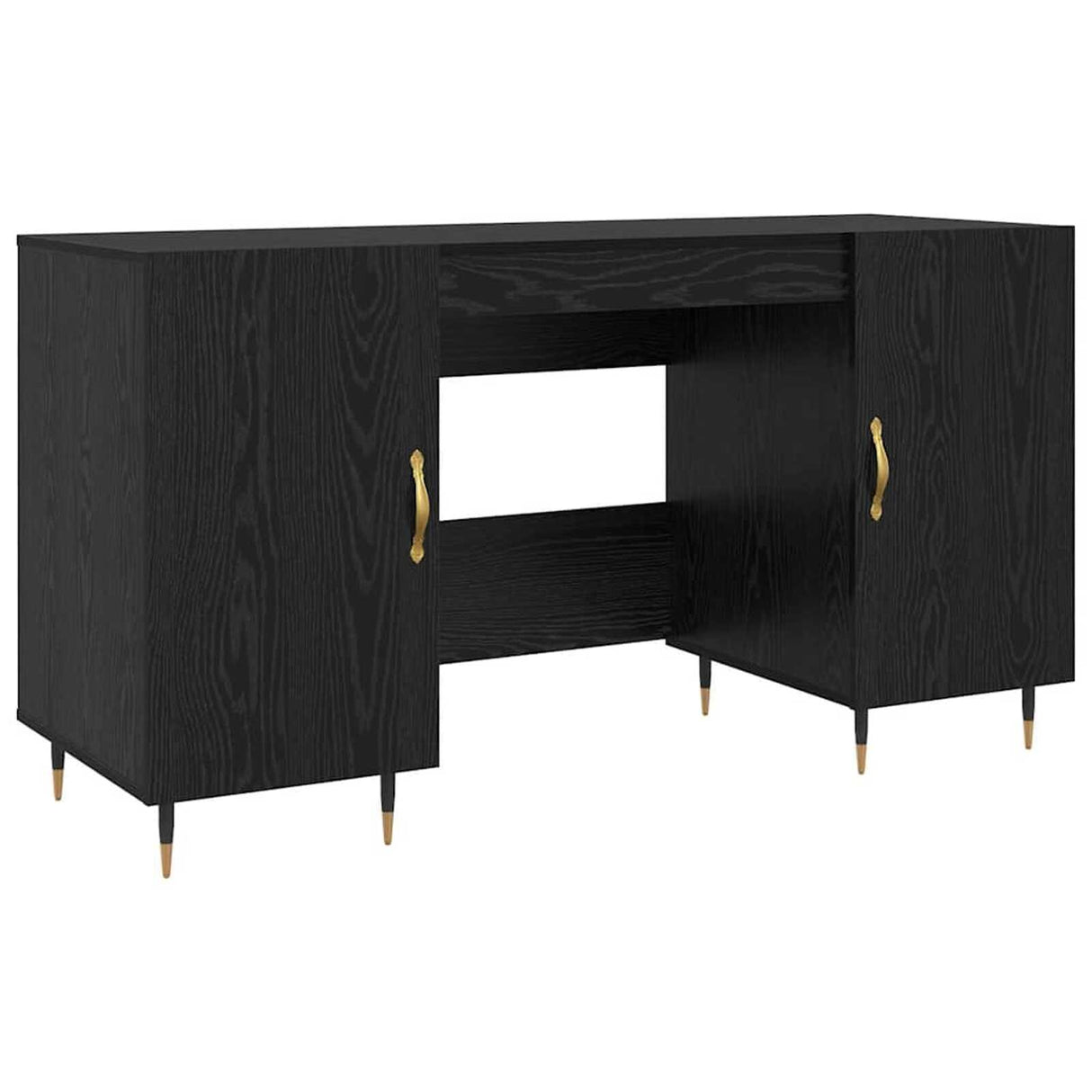 Wooden Desk for Home And Office With Gold Handles - Vantage Home