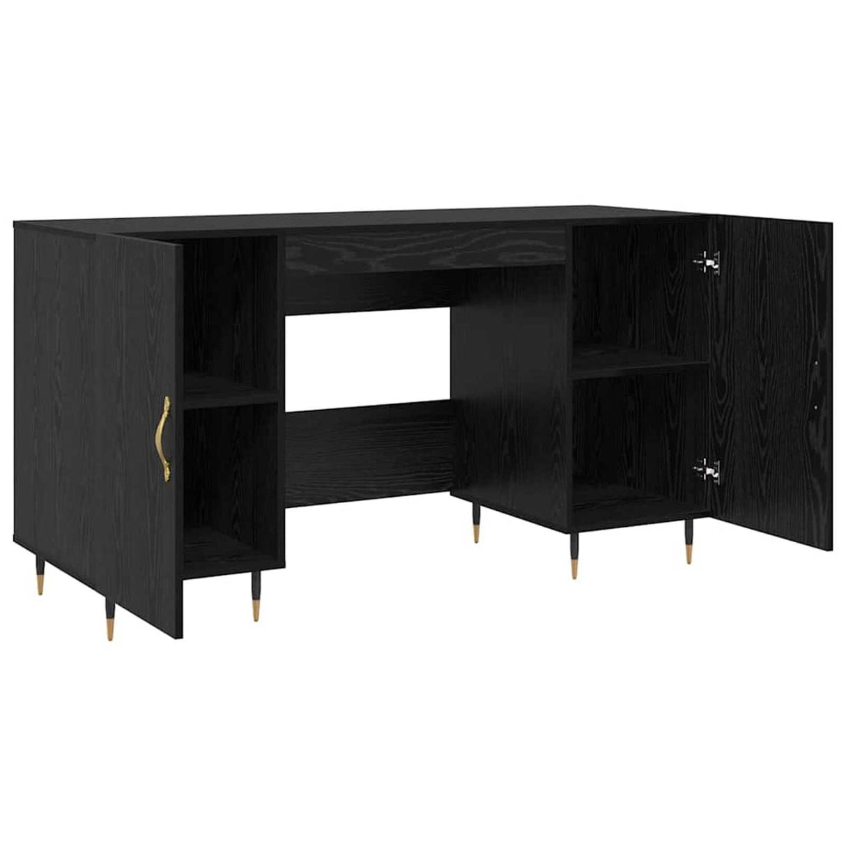 Wooden Desk for Home And Office With Gold Handles - Vantage Home