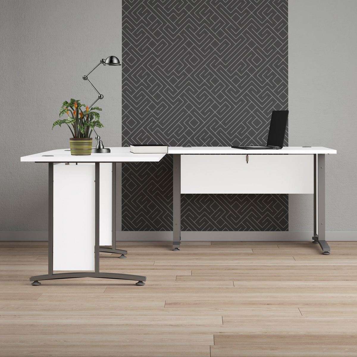 Wooden Desk for Home And Office 120cm Wide in White - Prima