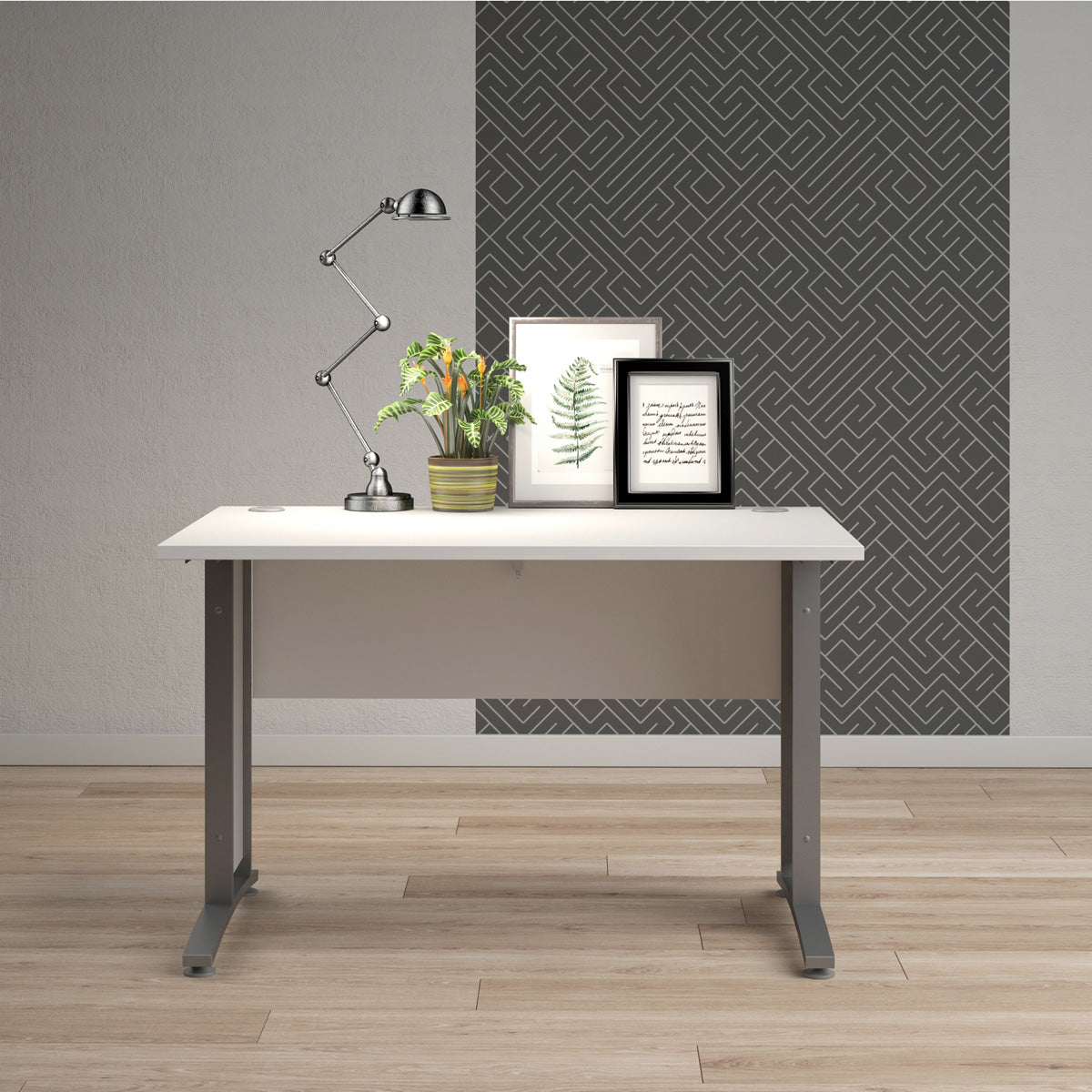 Wooden Desk for Home And Office 120cm Wide in White - Prima