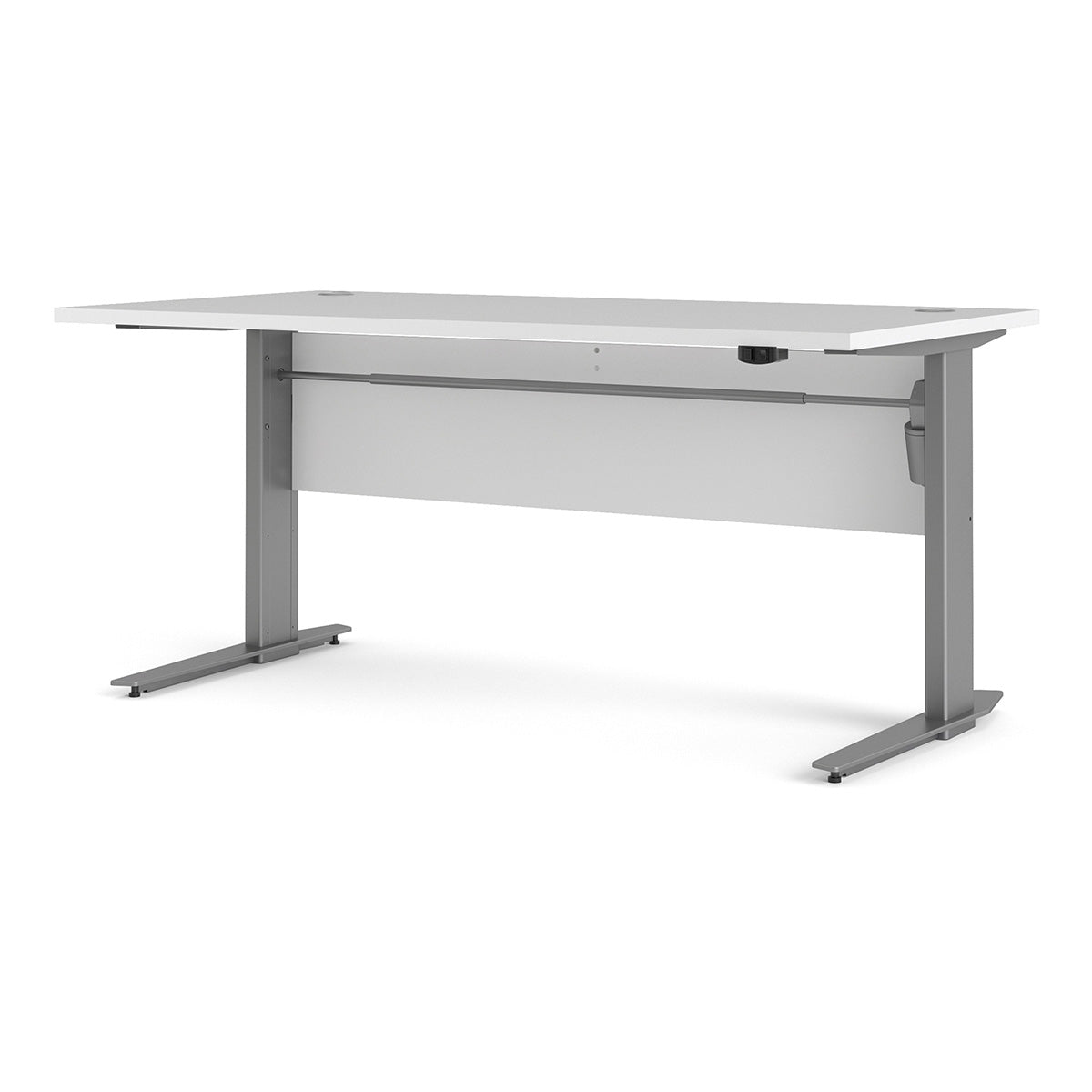 Wooden Desk for Home And Office 150cm Wide in White With Height Adjustable Legs - Prima