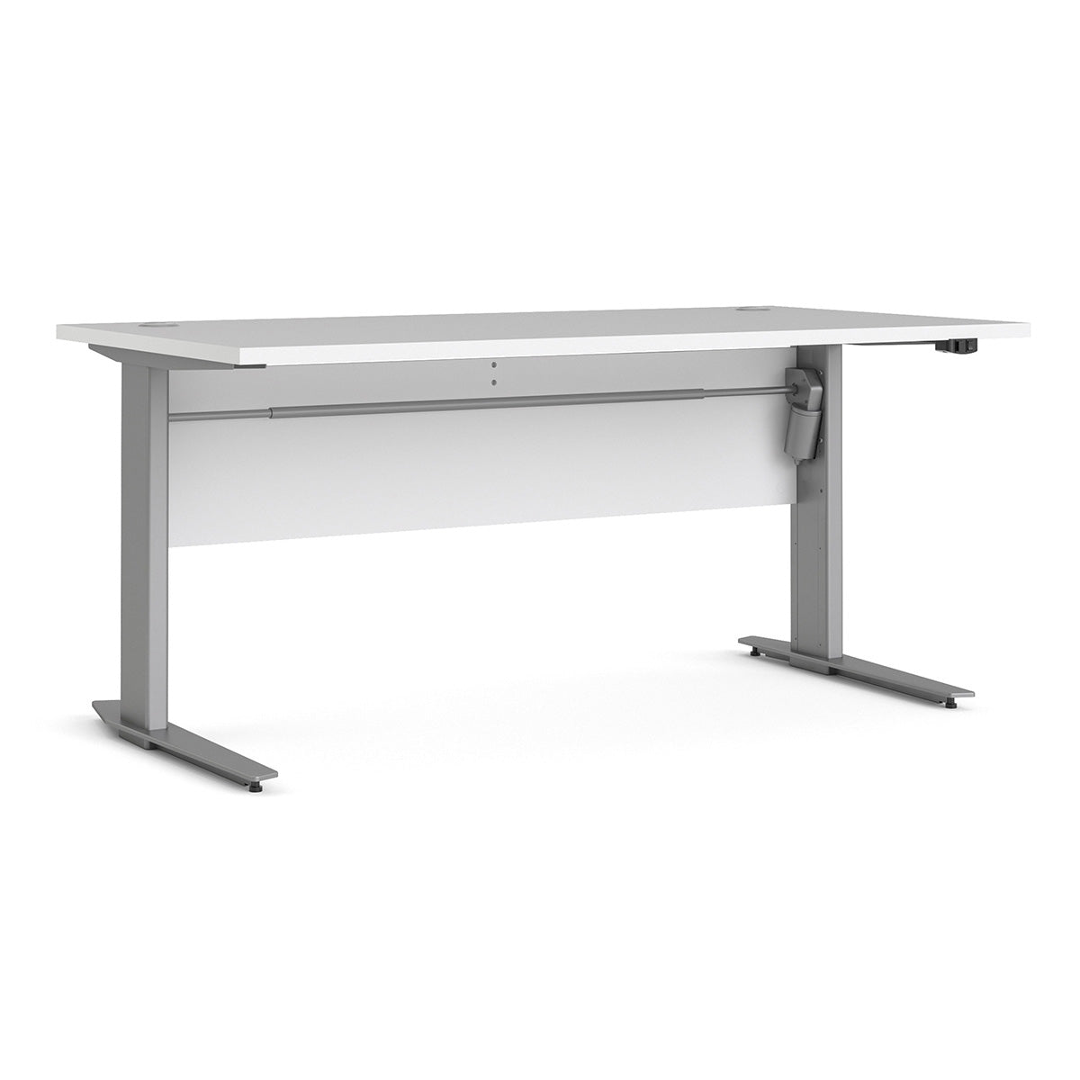 Wooden Desk for Home And Office 150cm Wide in White With Height Adjustable Legs - Prima