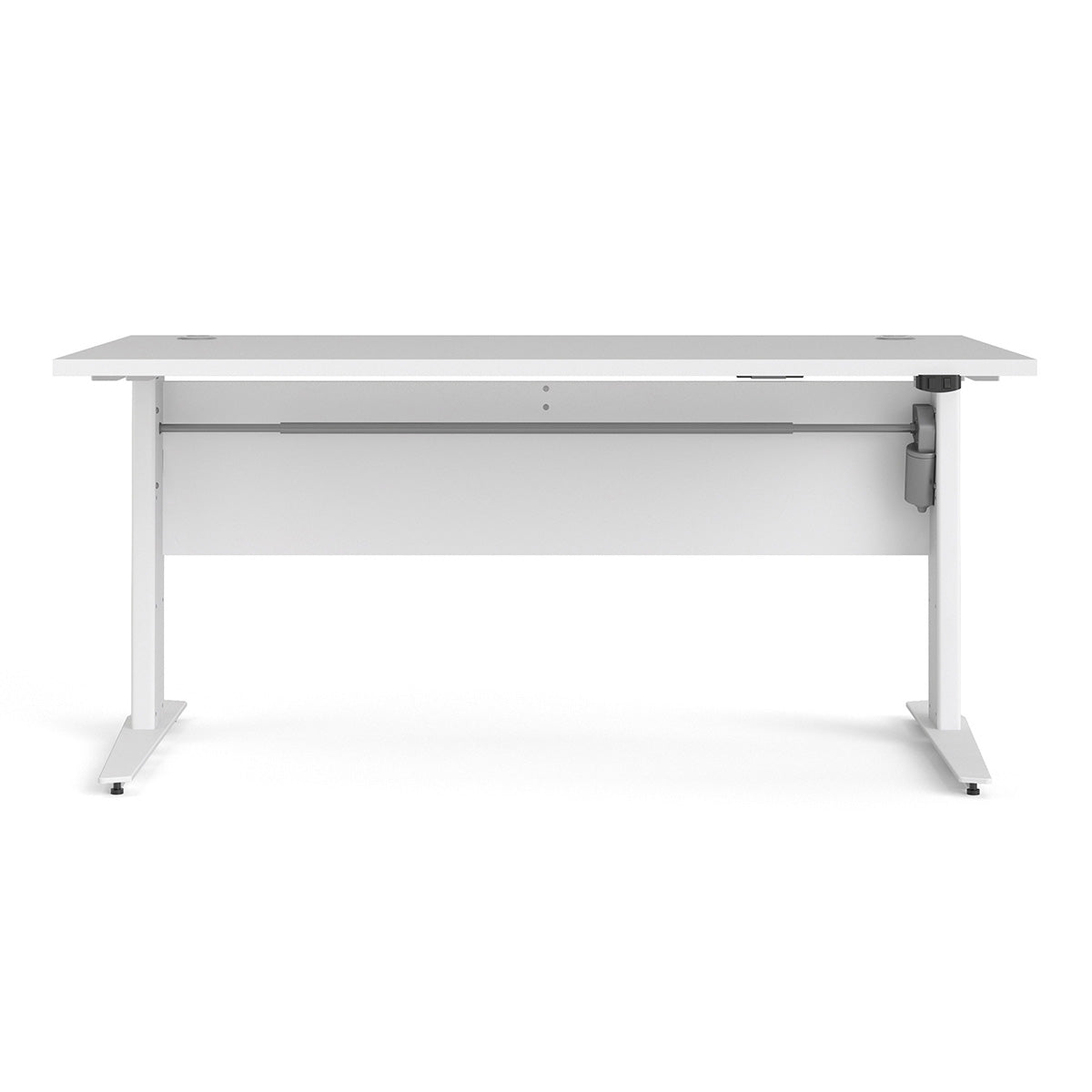 Wooden Desk for Home And Office 150cm Wide in White With Height Adjustable Legs - Prima