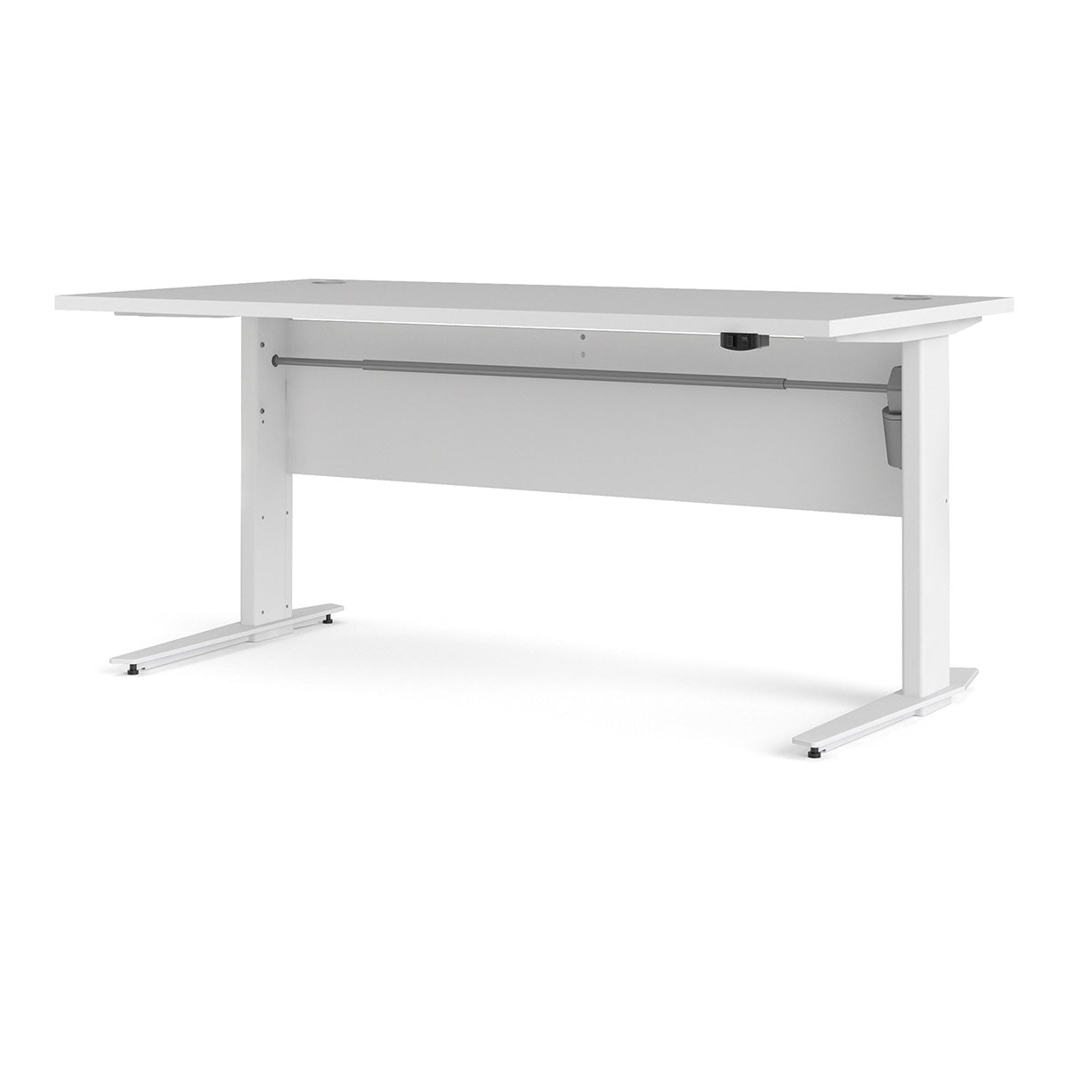 Wooden Desk for Home And Office 150cm Wide in White With Height Adjustable Legs - Prima
