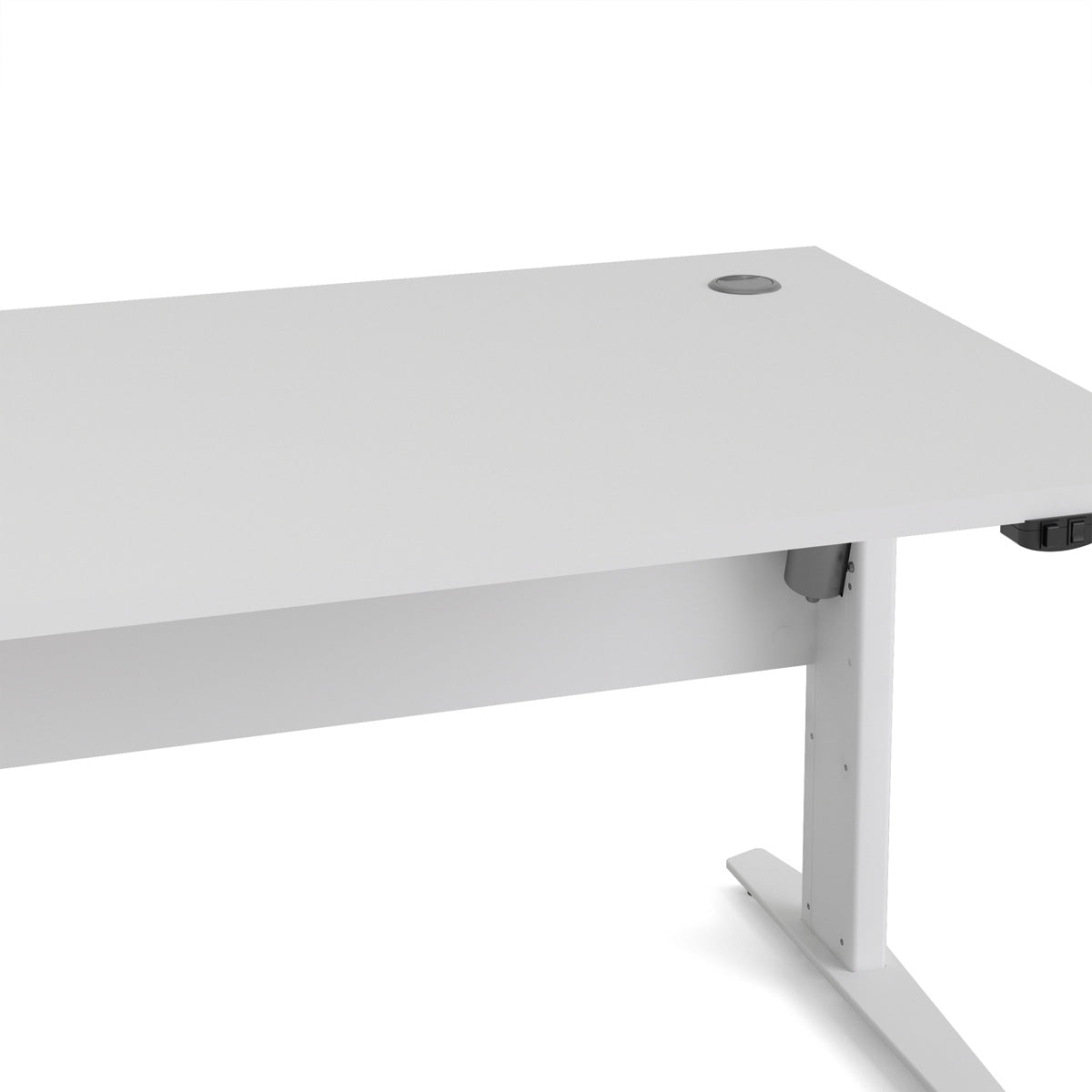 Wooden Desk for Home And Office 150cm Wide in White With Height Adjustable Legs - Prima
