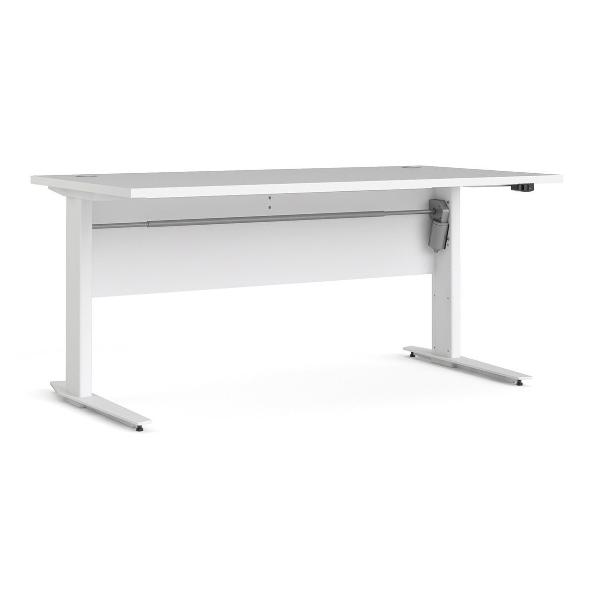 Wooden Desk for Home And Office 150cm Wide in White With Height Adjustable Legs - Prima