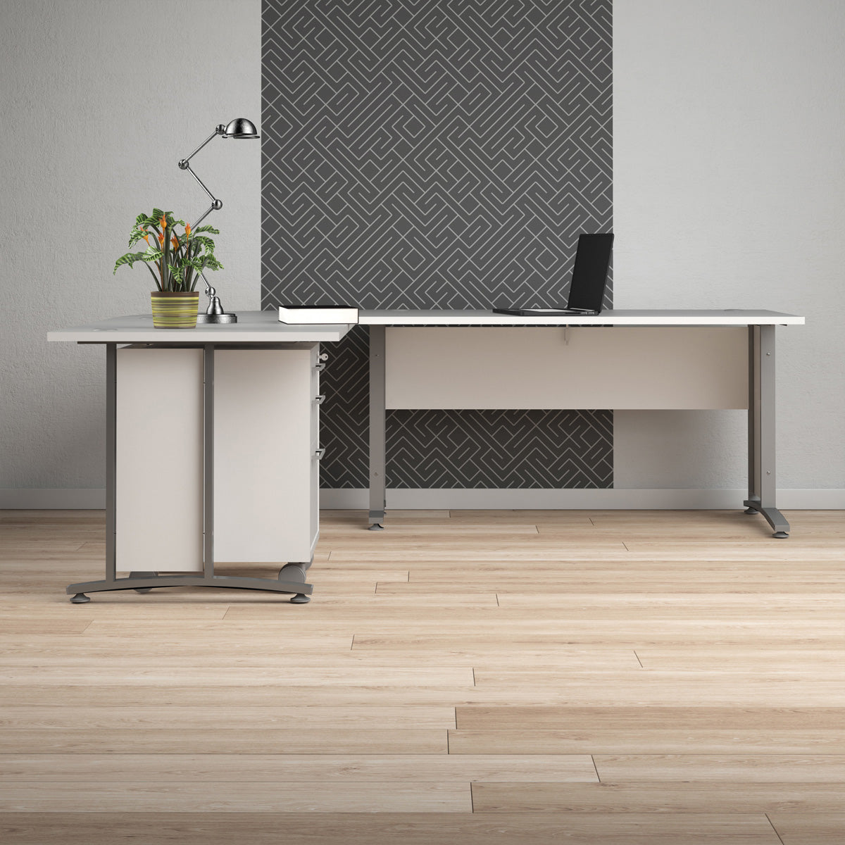 Wooden Desk for Home And Office 150cm Wide in White - Prima