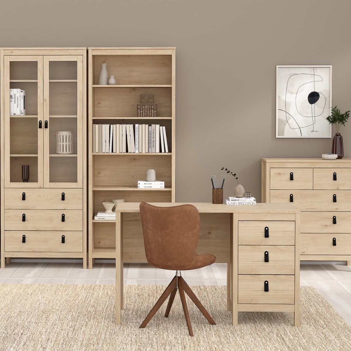 Wooden Desk for Home And Office With 3 Drawers - Barcelona