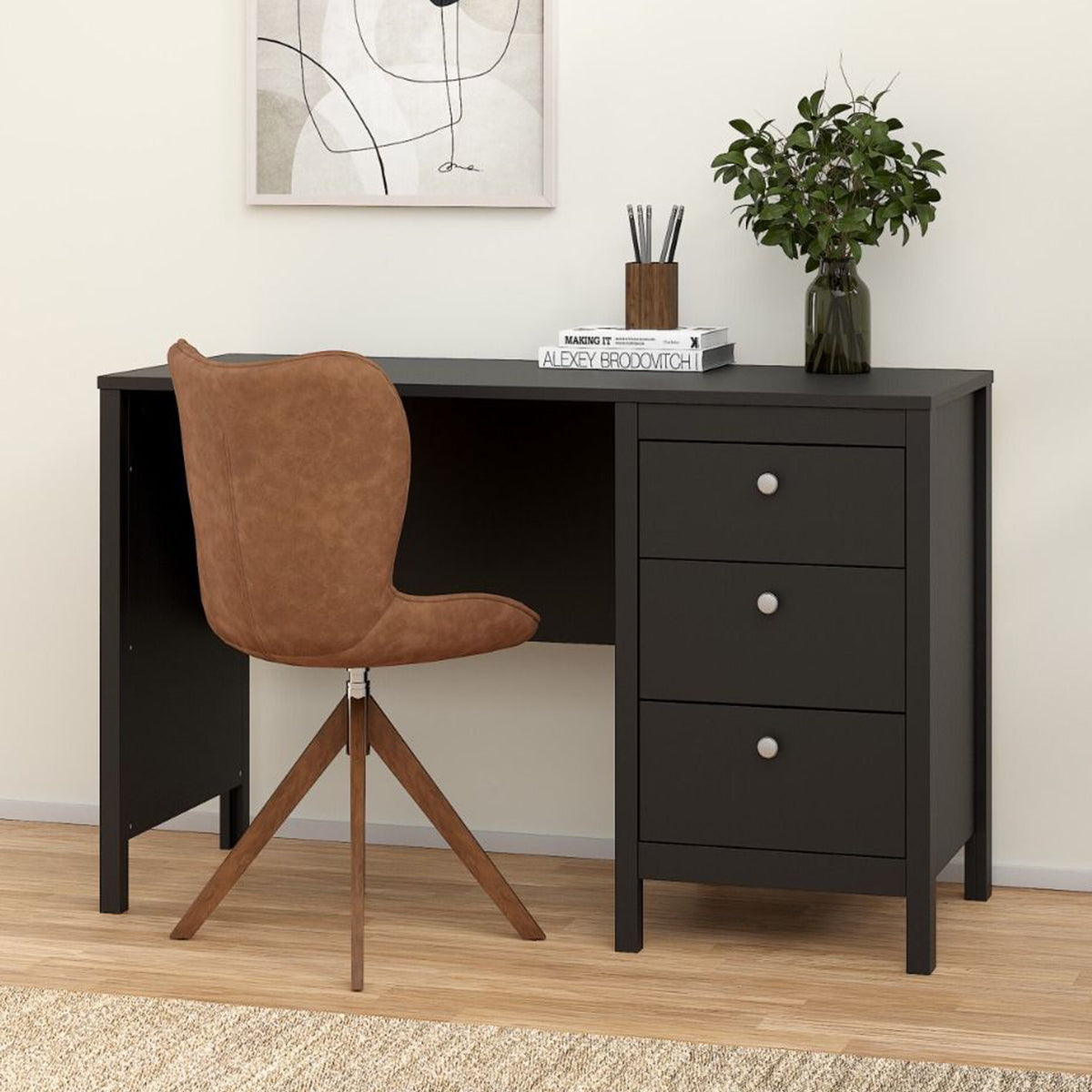 Wooden Desk for Home And Office With 3 Drawers - Madrid
