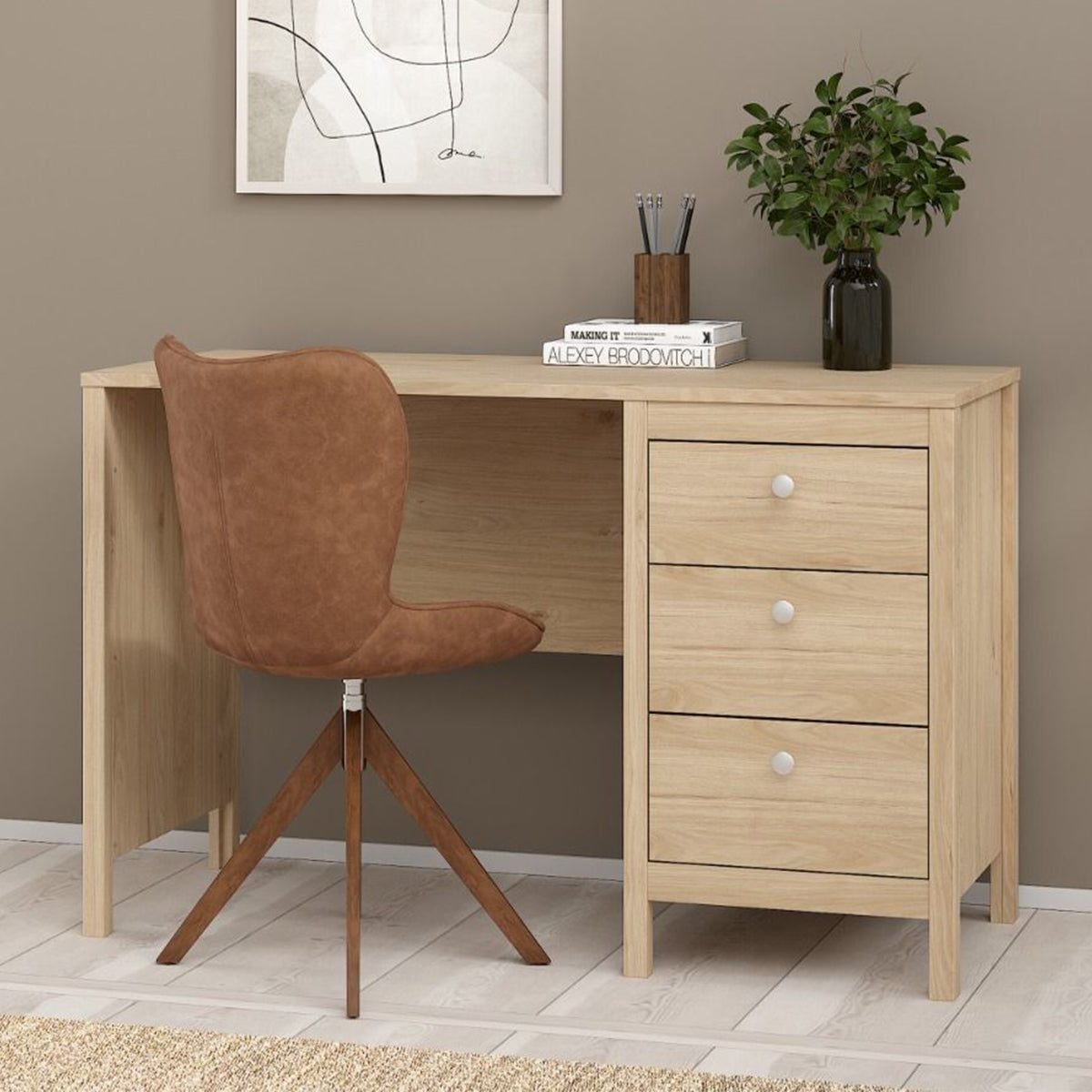 Wooden Desk for Home And Office With 3 Drawers - Madrid