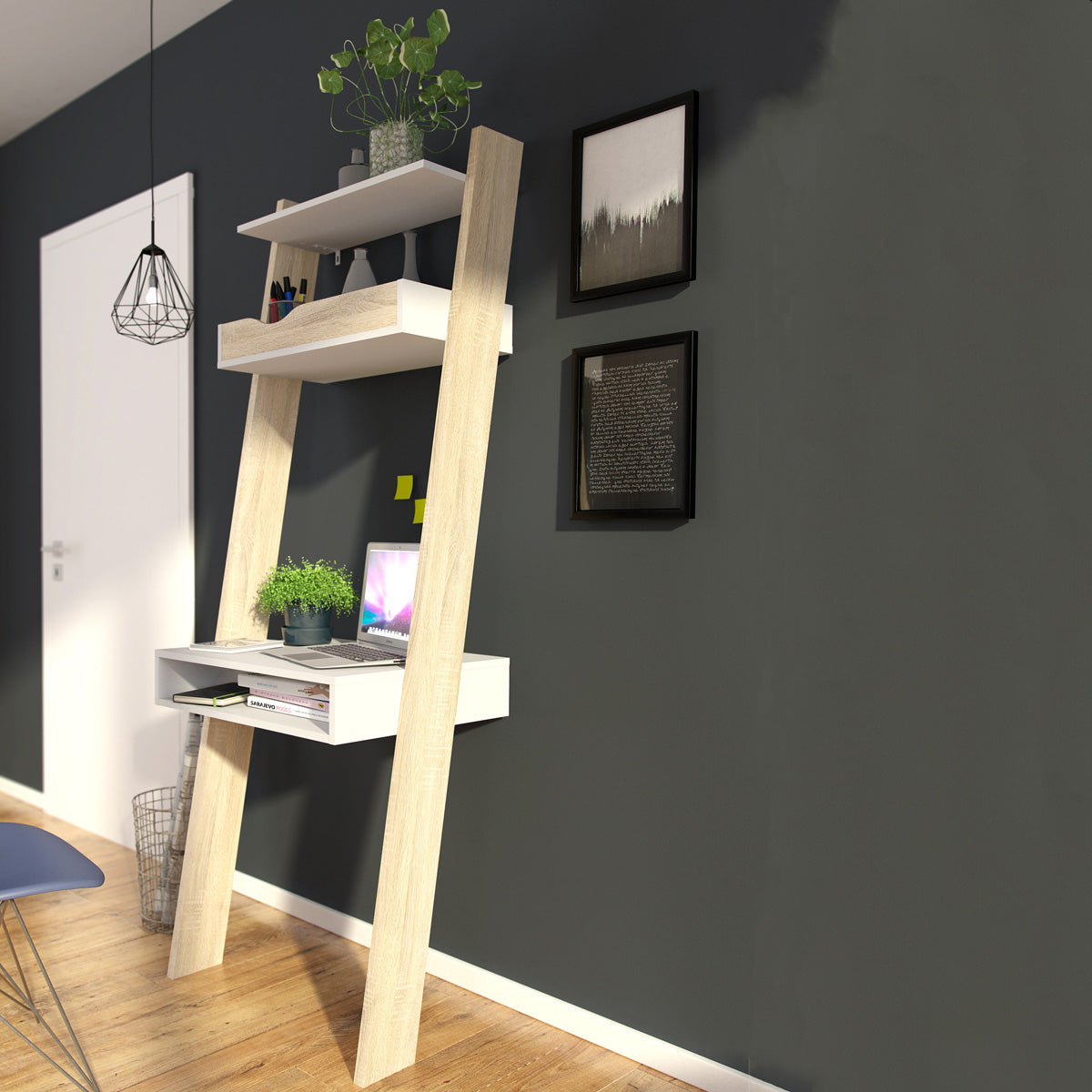 Wooden Desk for Home And Office in Leaning Ladder Design - Oslo