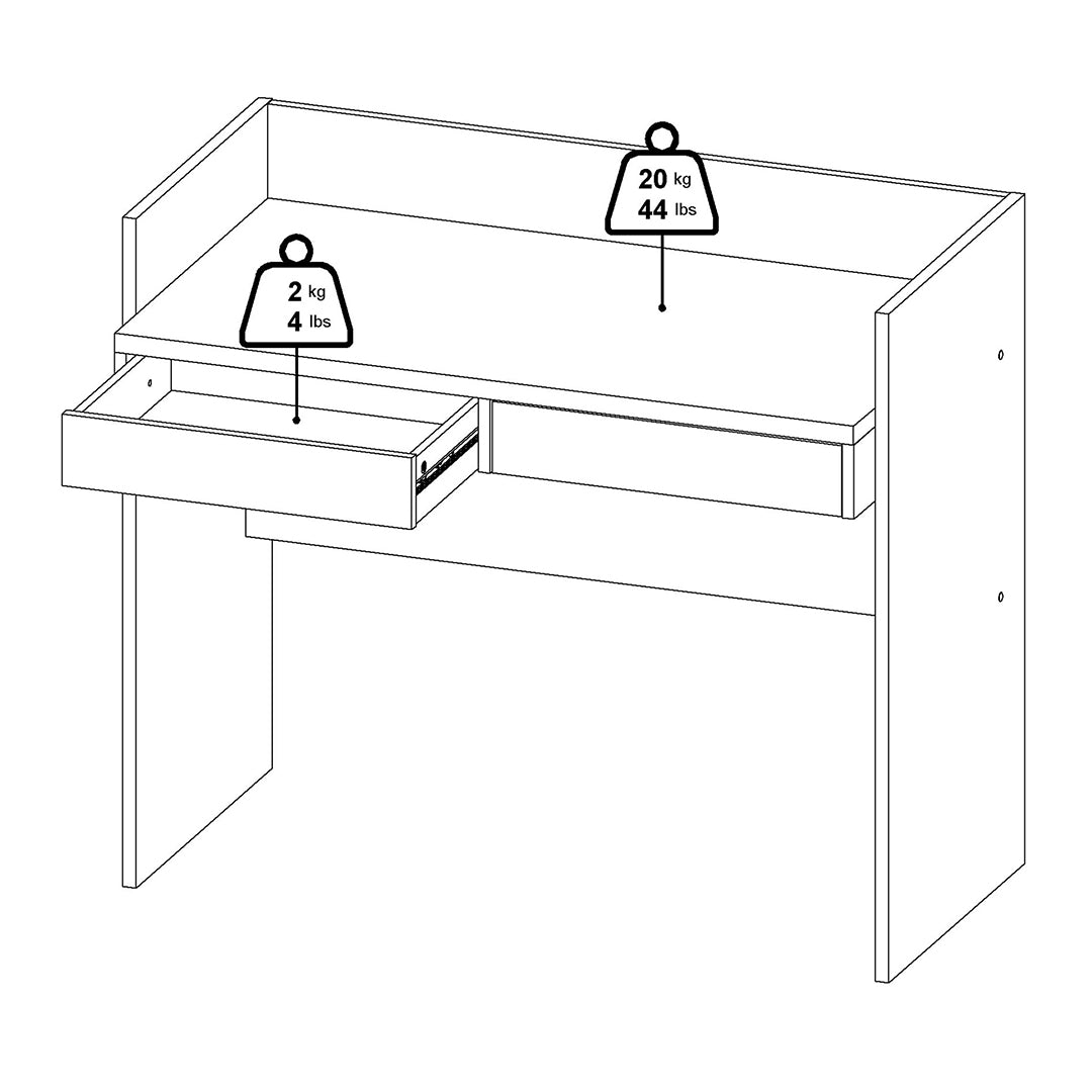 Wooden Desk for Home And Office With 2 Drawers - Function Plus