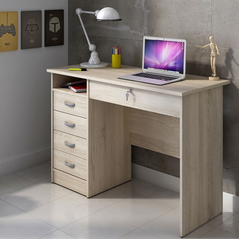 Wooden Desk for Home And Office With 5 Drawers - Function Plus