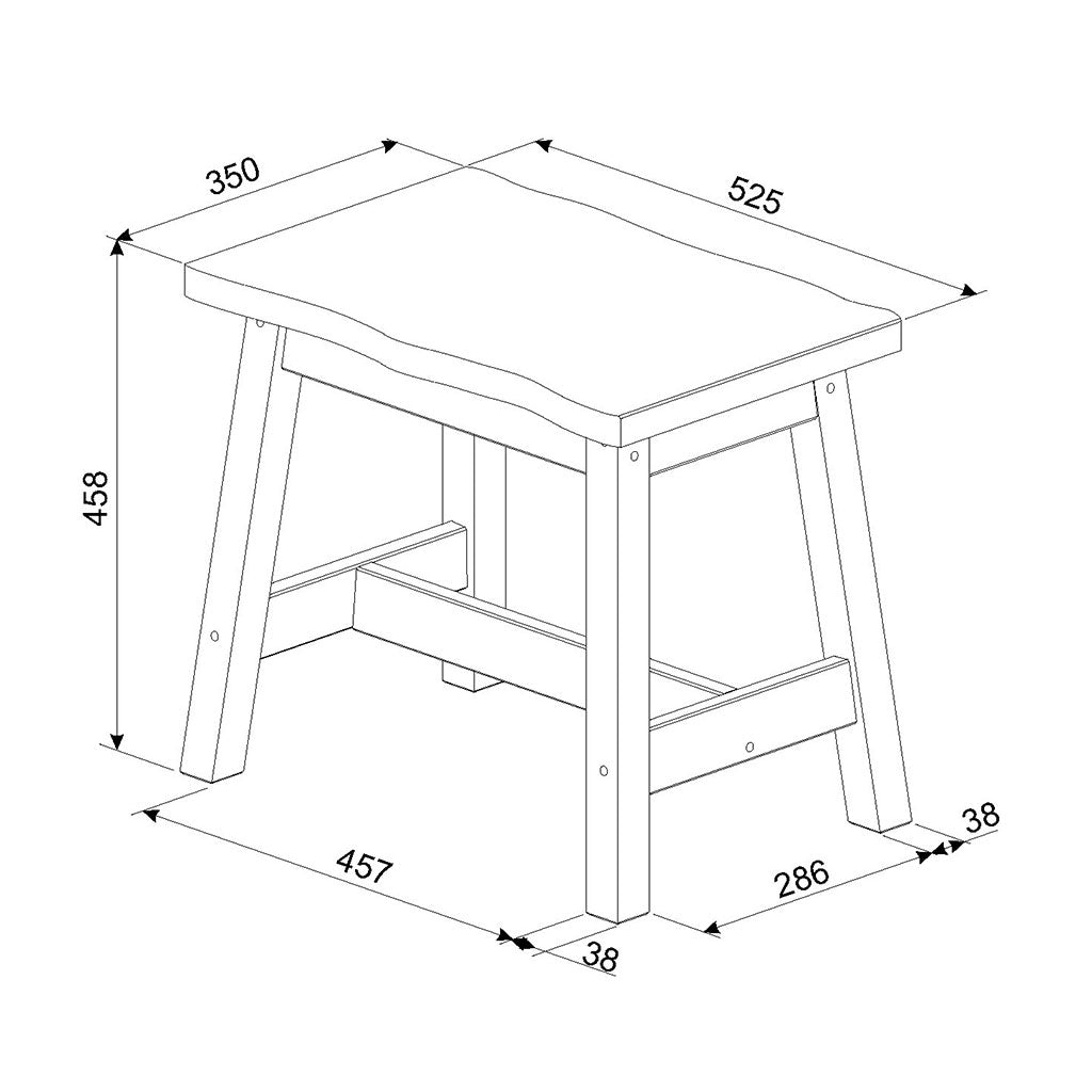 Wooden Dining Bench 52.5cm Wide in Set Of 2 - Corona