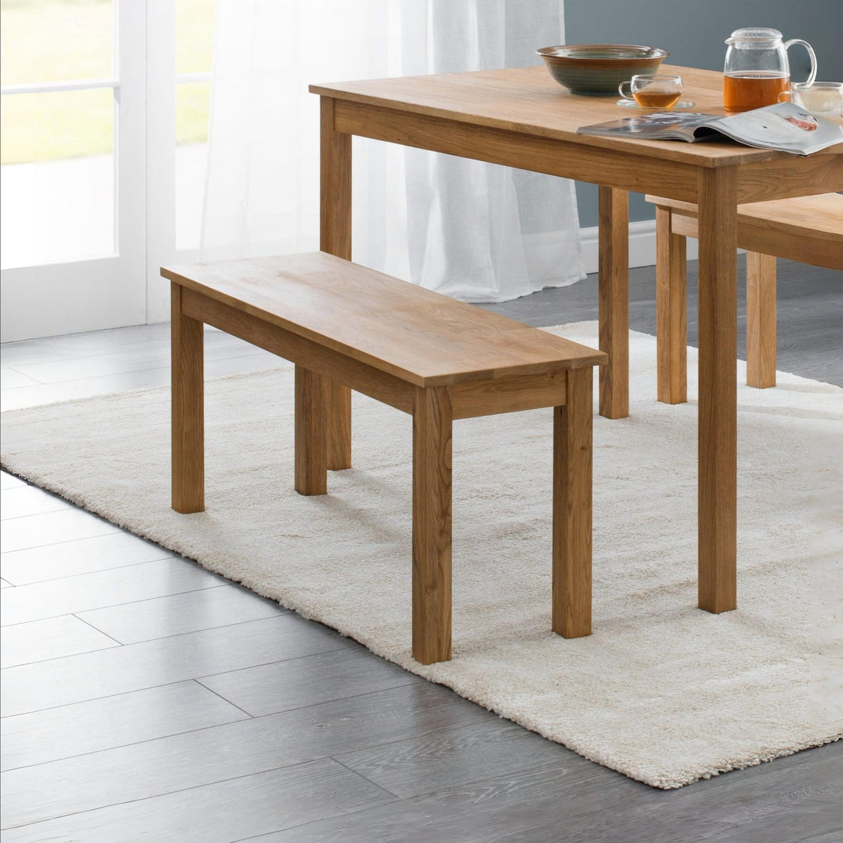 Wooden Dining Bench for 2 People - Coxmoor