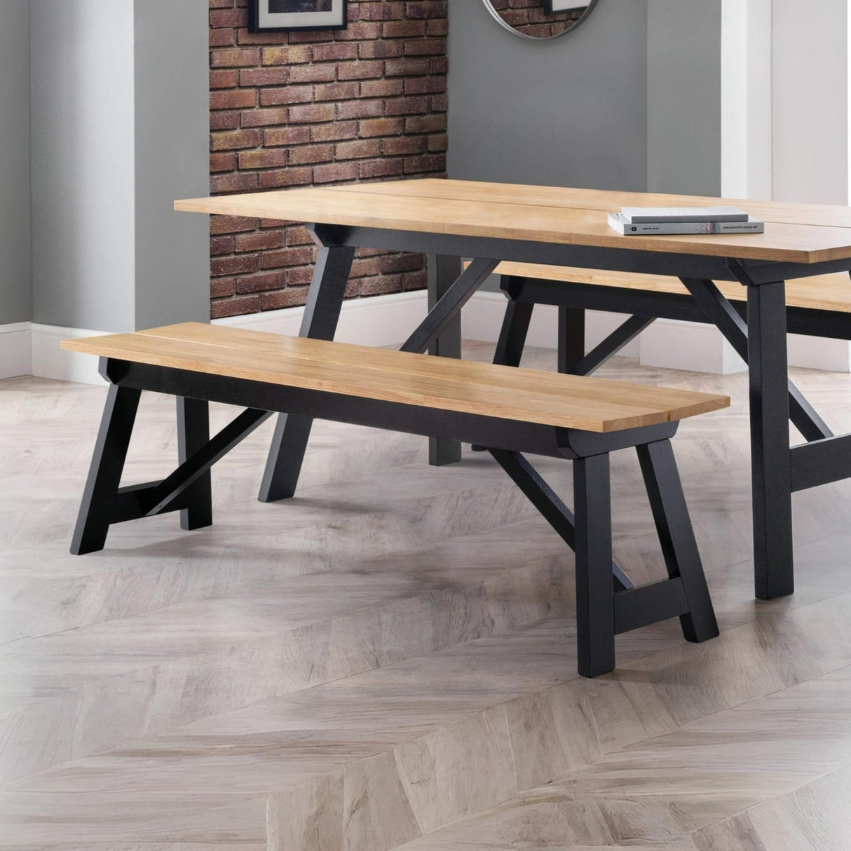 Wooden Dining Bench for 2 People - Hockley