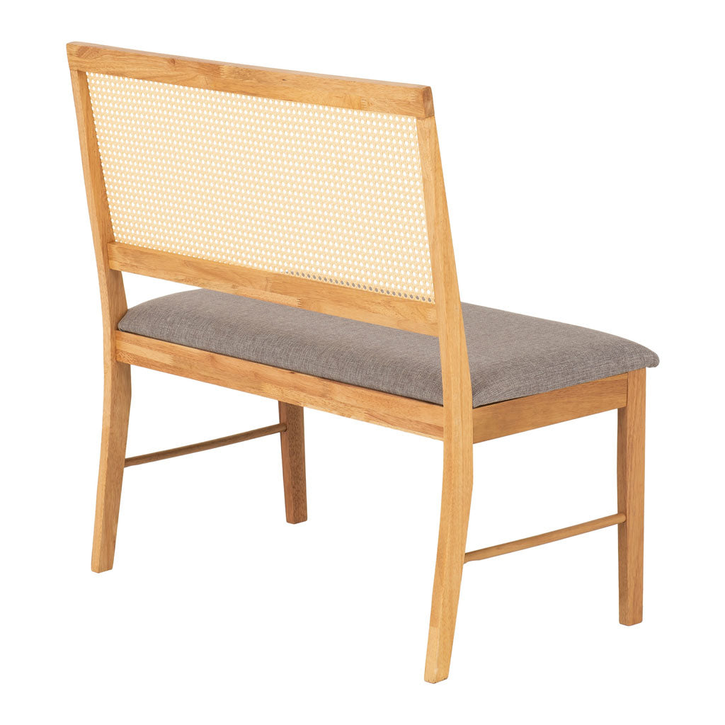 Wooden Dining Bench With Fabric Seat - Ellis
