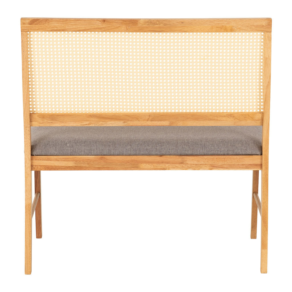 Wooden Dining Bench With Fabric Seat - Ellis