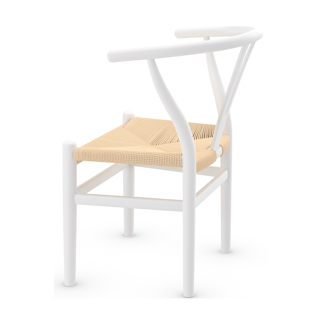 Wooden Dining Chair With Hand-Woven Seat - Strelley