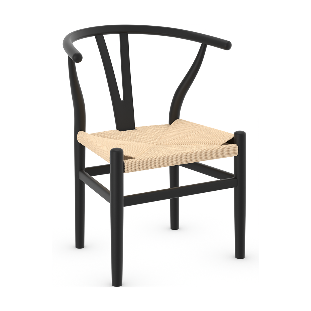 Wooden Dining Chair With Hand-Woven Seat - Strelley