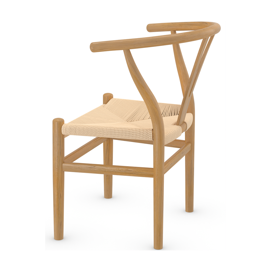 Wooden Dining Chair With Hand-Woven Seat - Strelley