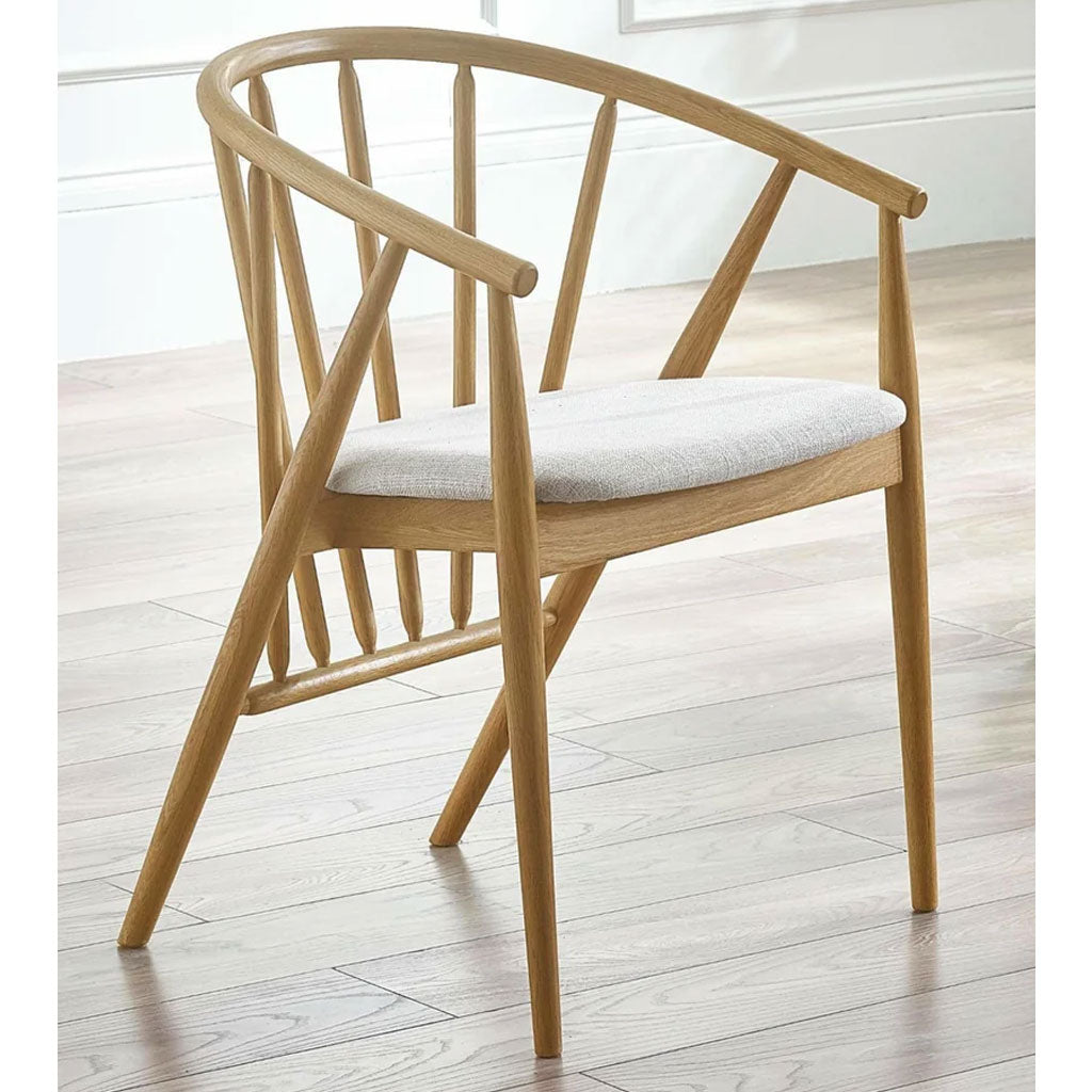Wooden Dining Chair With Fabric Seat - Rory