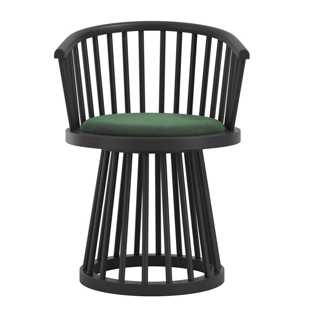 Wooden Dining Chair With Velvet Seat - Lina