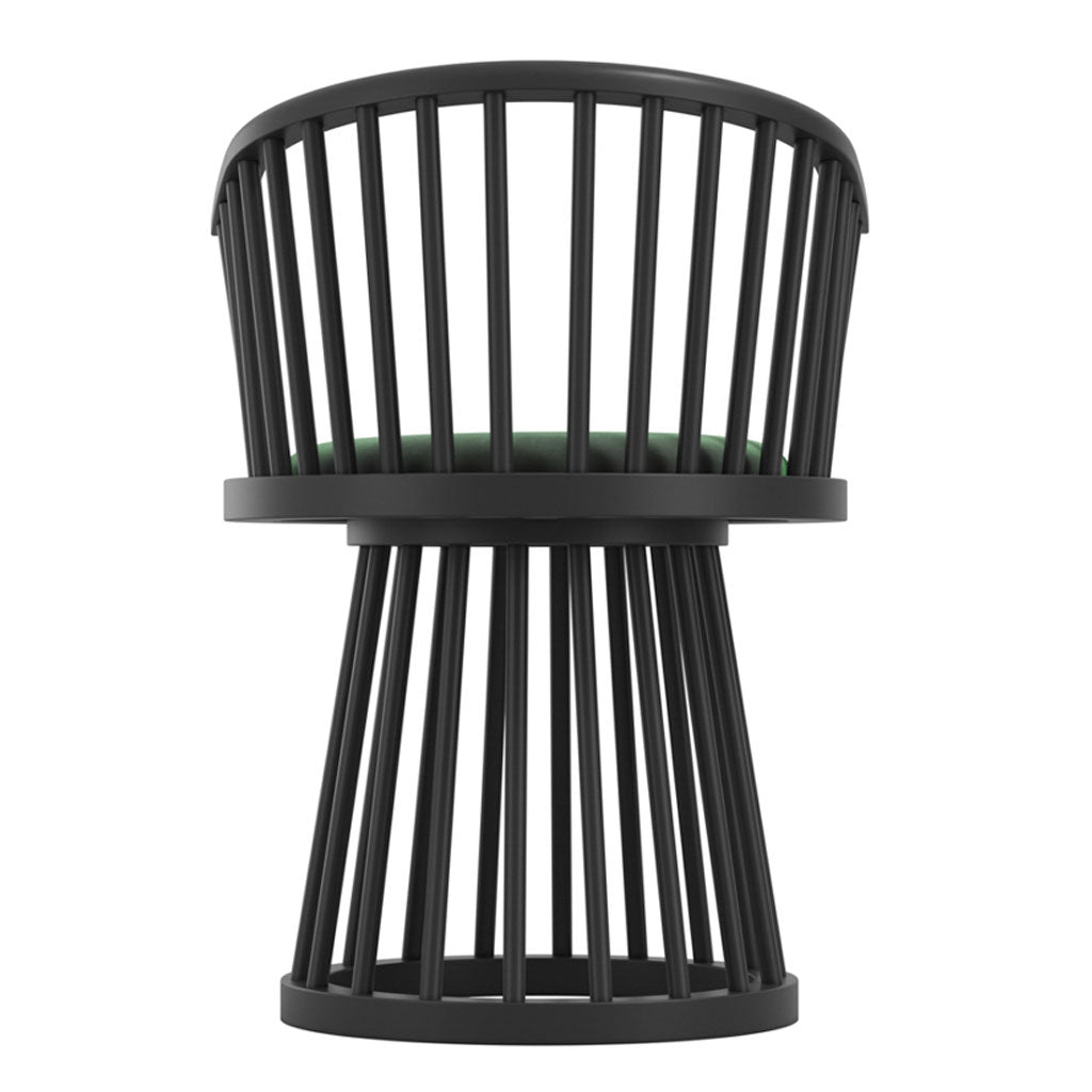 Wooden Dining Chair With Velvet Seat - Lina