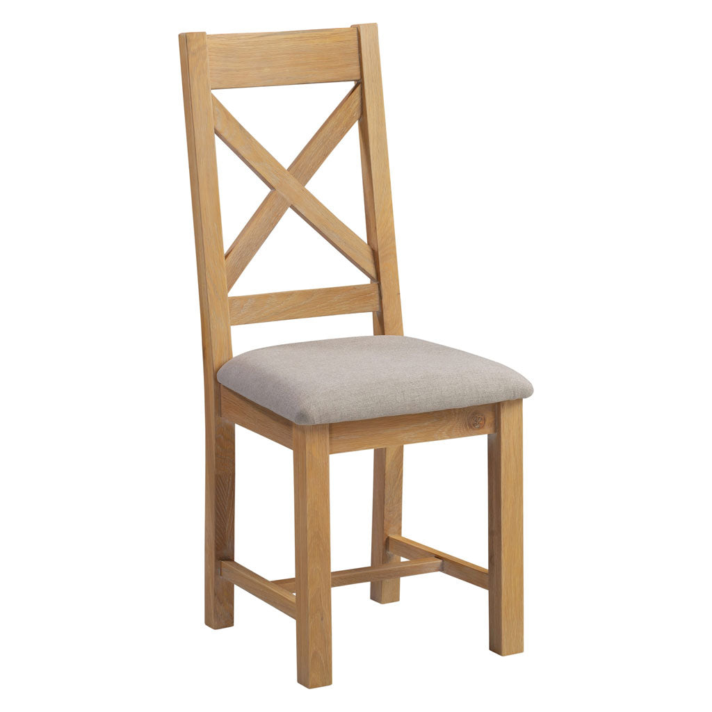 Wooden Dining Chairs Cross Back in Set Of 2 - Windsor