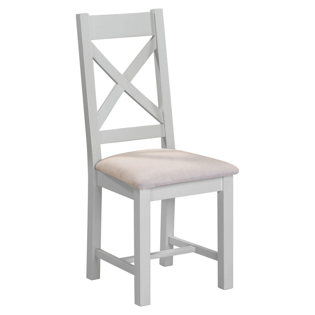 Wooden Dining Chairs Cross Back in Set Of 2 - Windsor