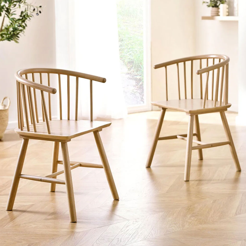 Wooden Dining Chairs in Set Of 2 - Kaito