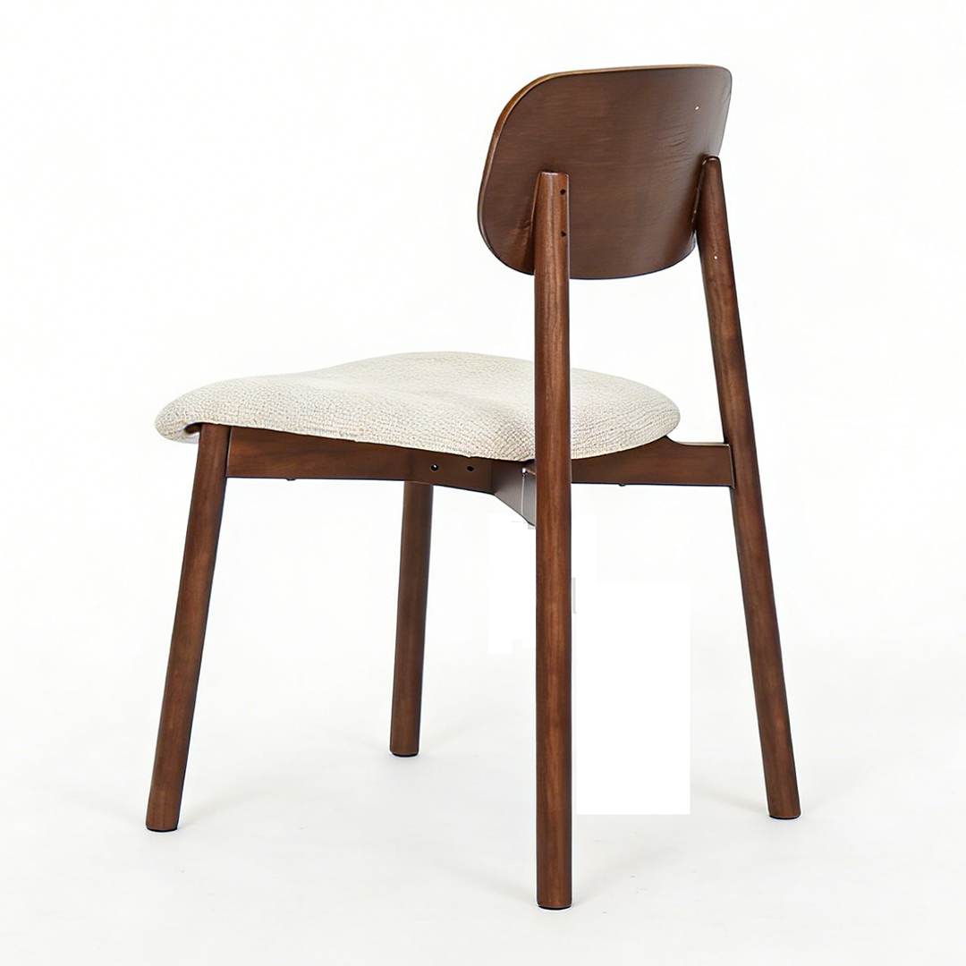 Wooden Dining Chairs in Set of 2 with Fabric Seat - Clara