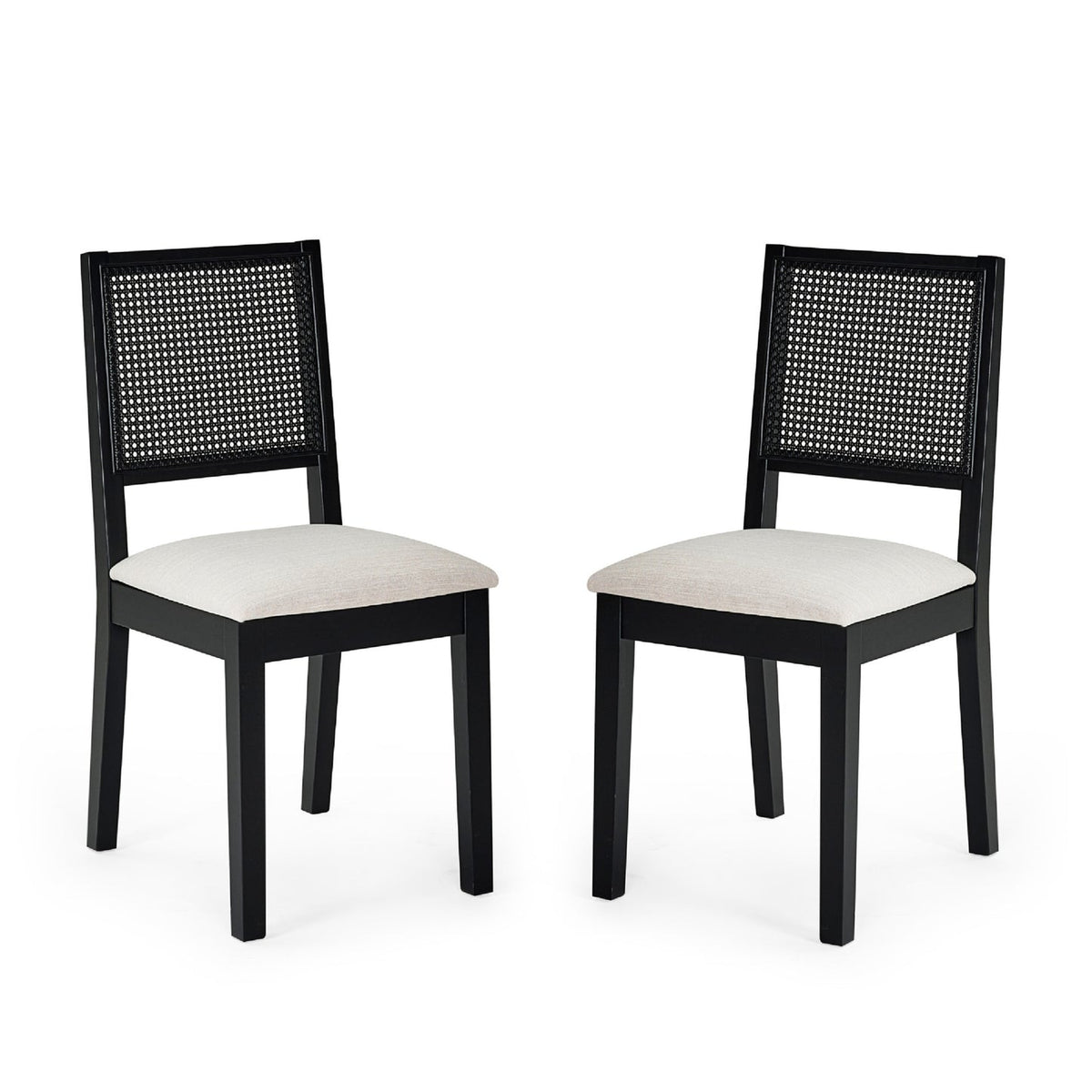 Wooden Dining Chairs in Set Of 2 With Fabric Seat - Knoxley